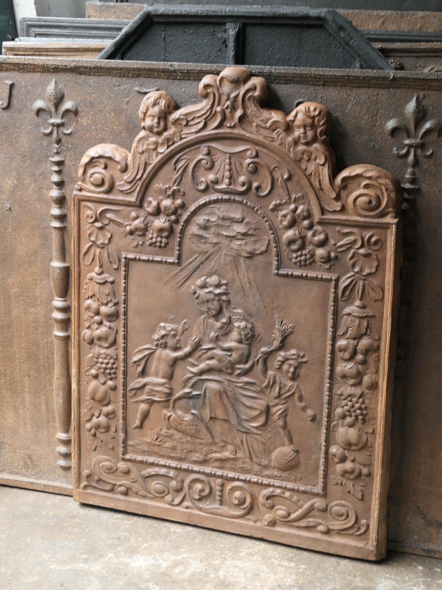 Antique French 'Caritas' Fireback / Backsplash, 19th Century In Good Condition For Sale In Amerongen, NL