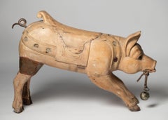 Antique French carousel pig, fairground, fun, quirky, kitchen decoration