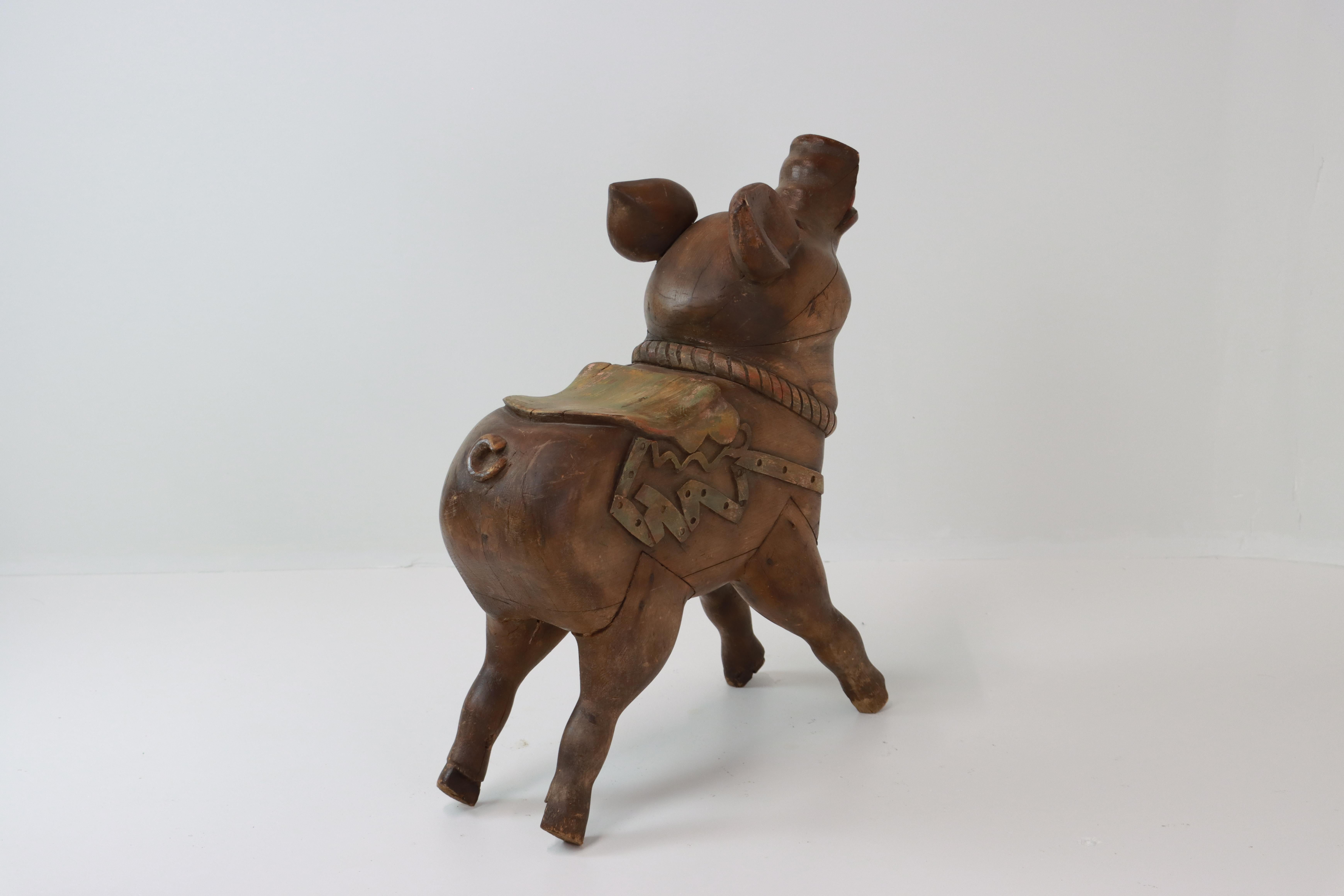 Antique French Carousel Pig For Sale 1