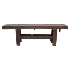 Antique French Carpenter's Table with Thick Top and Great Patina
