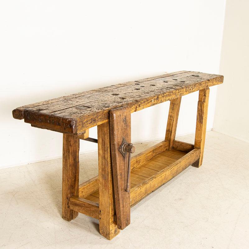 Antique French Carpenter's Worktable Work Bench In Good Condition In Round Top, TX