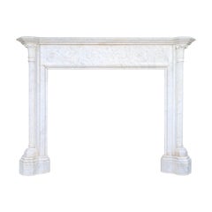 Antique French Carrara Marble Mantel