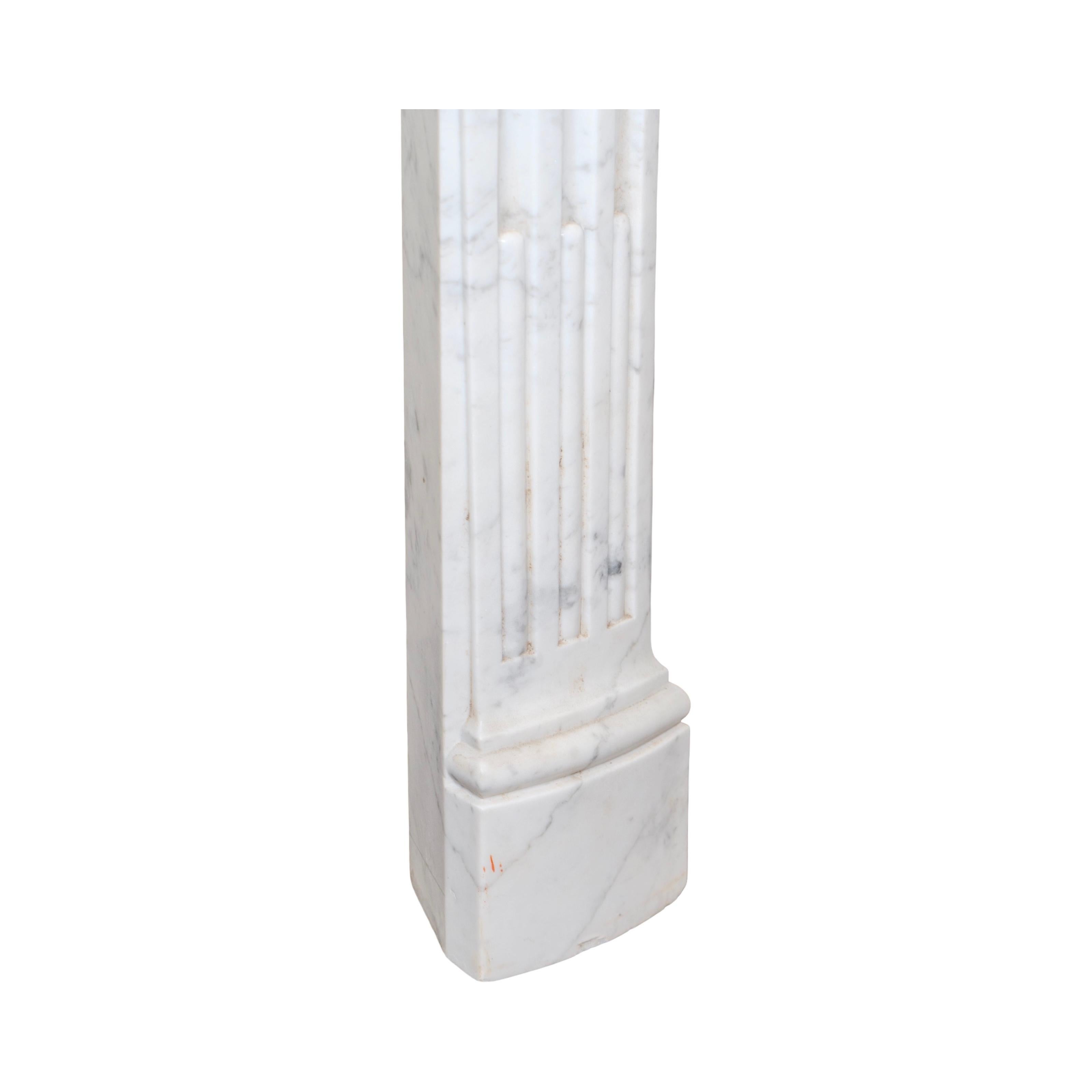 Antique French Carrara Marble Mantel For Sale 2