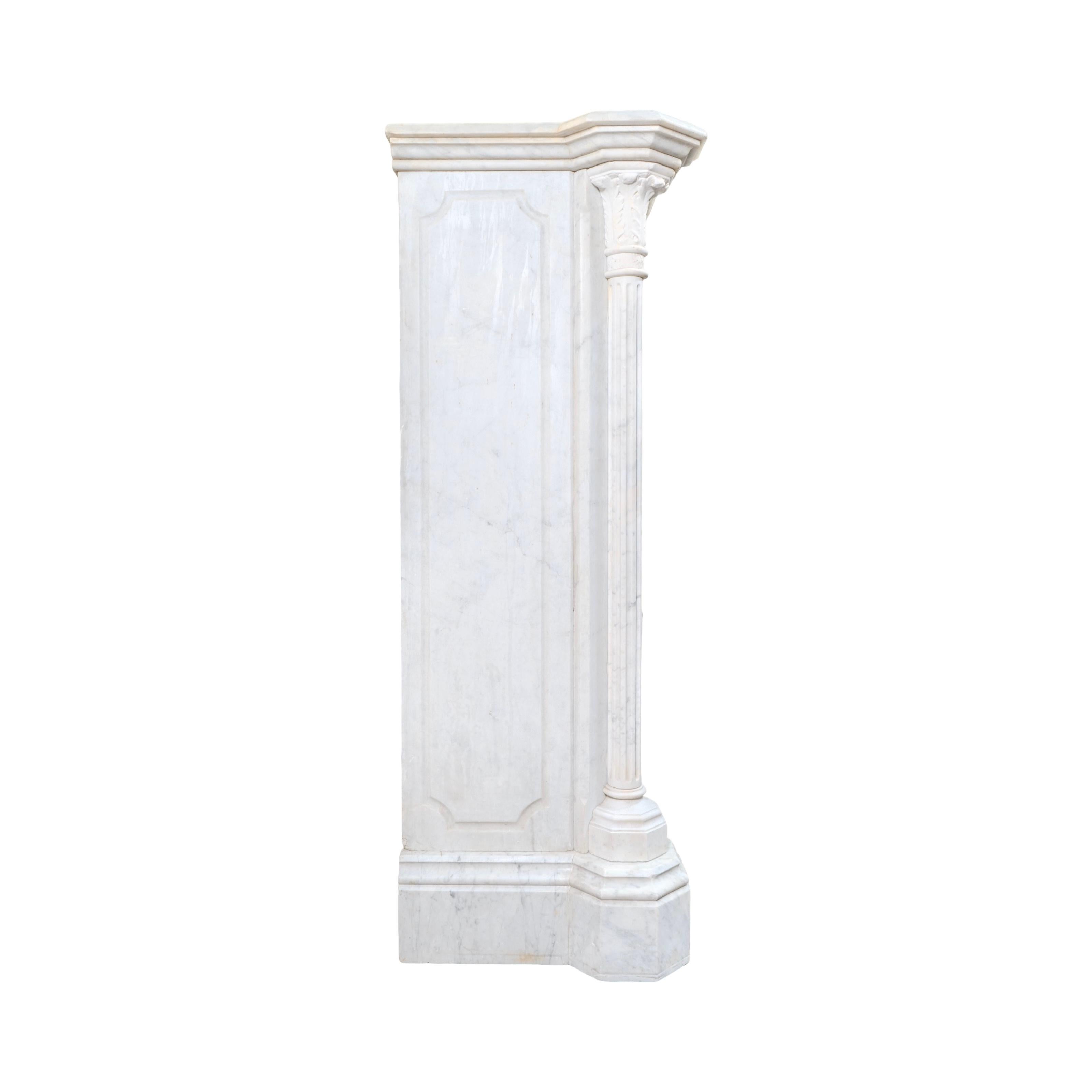 Antique French Carrara Marble Mantel For Sale 2