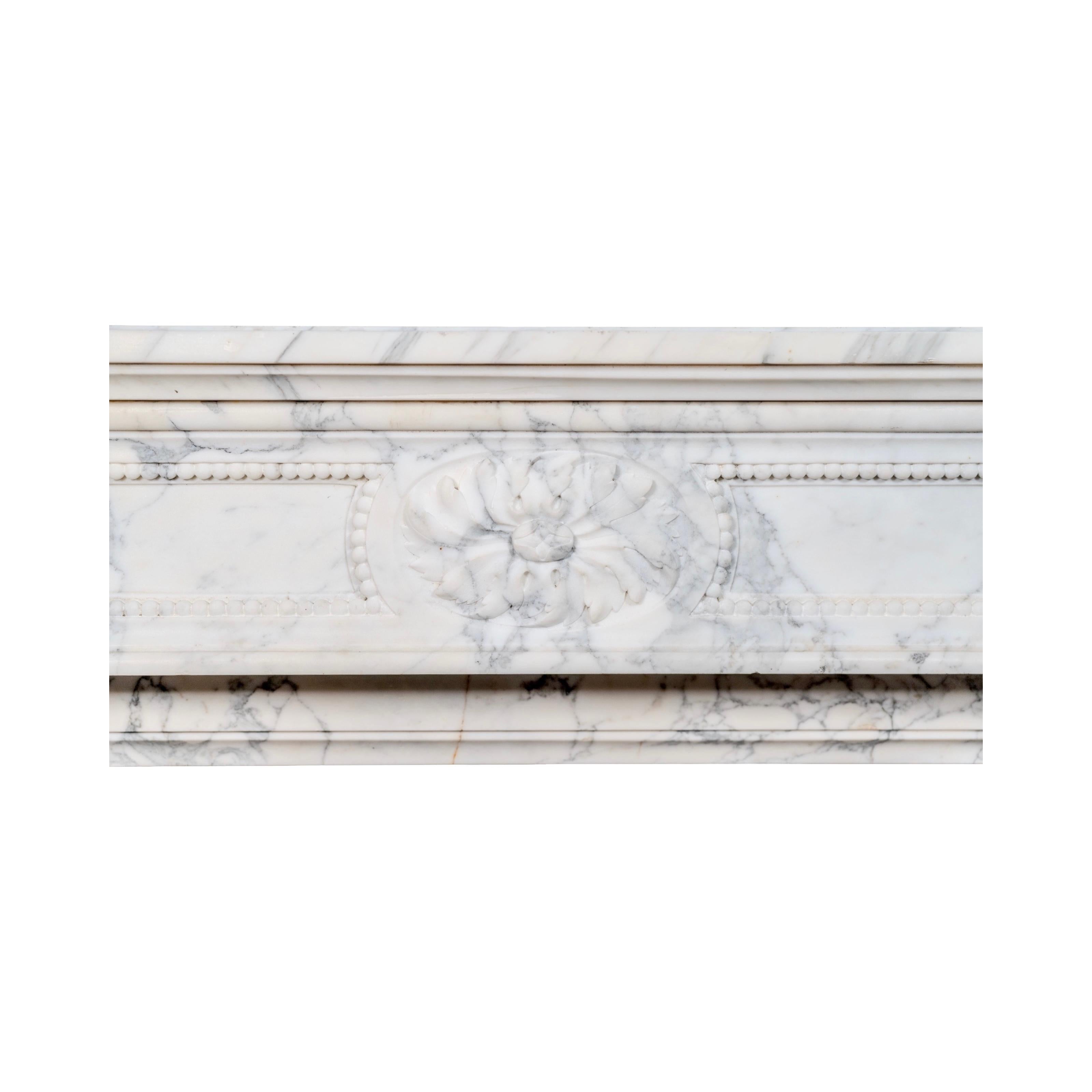 Antique French Carrara Marble Mantel For Sale 3