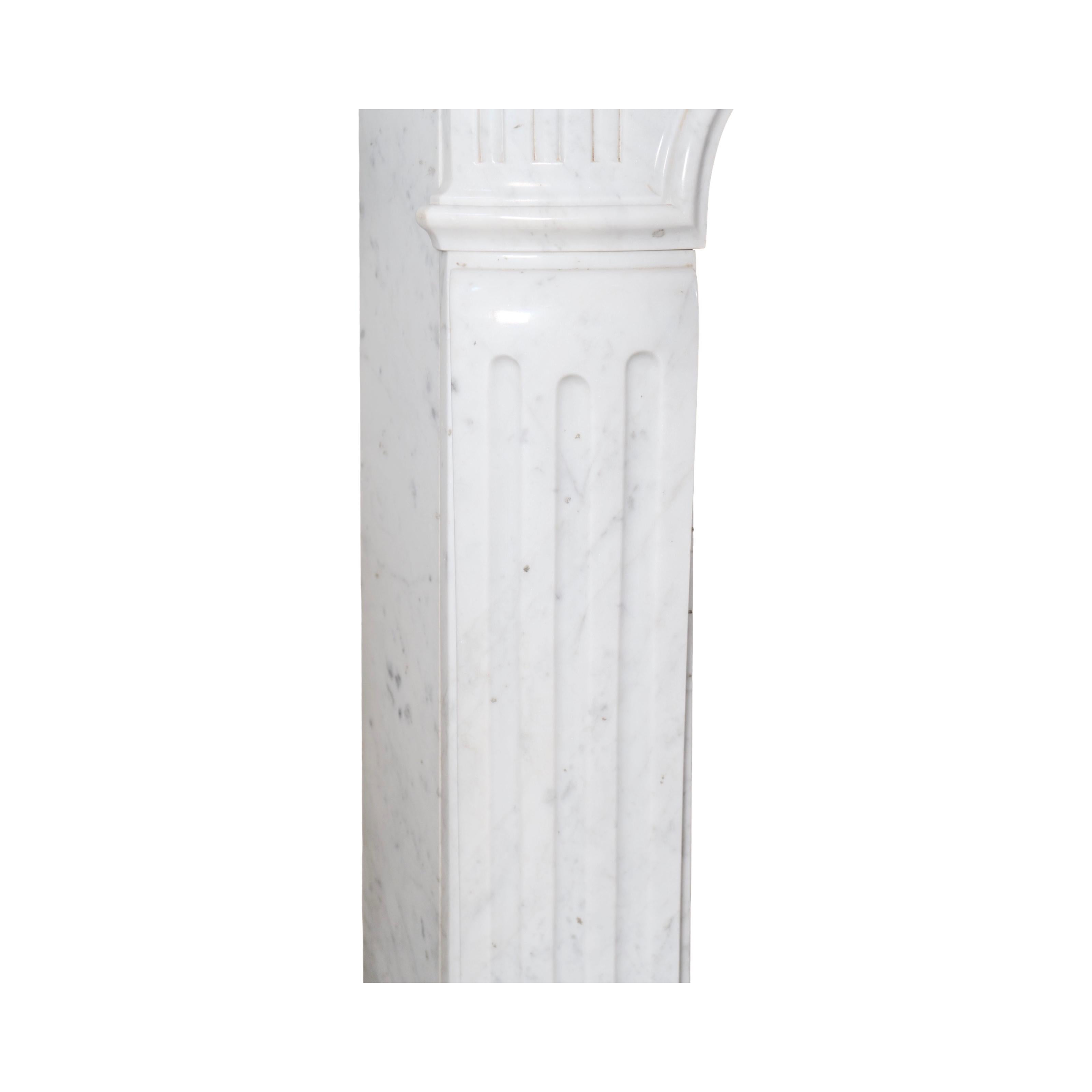Antique French Carrara Marble Mantel For Sale 4
