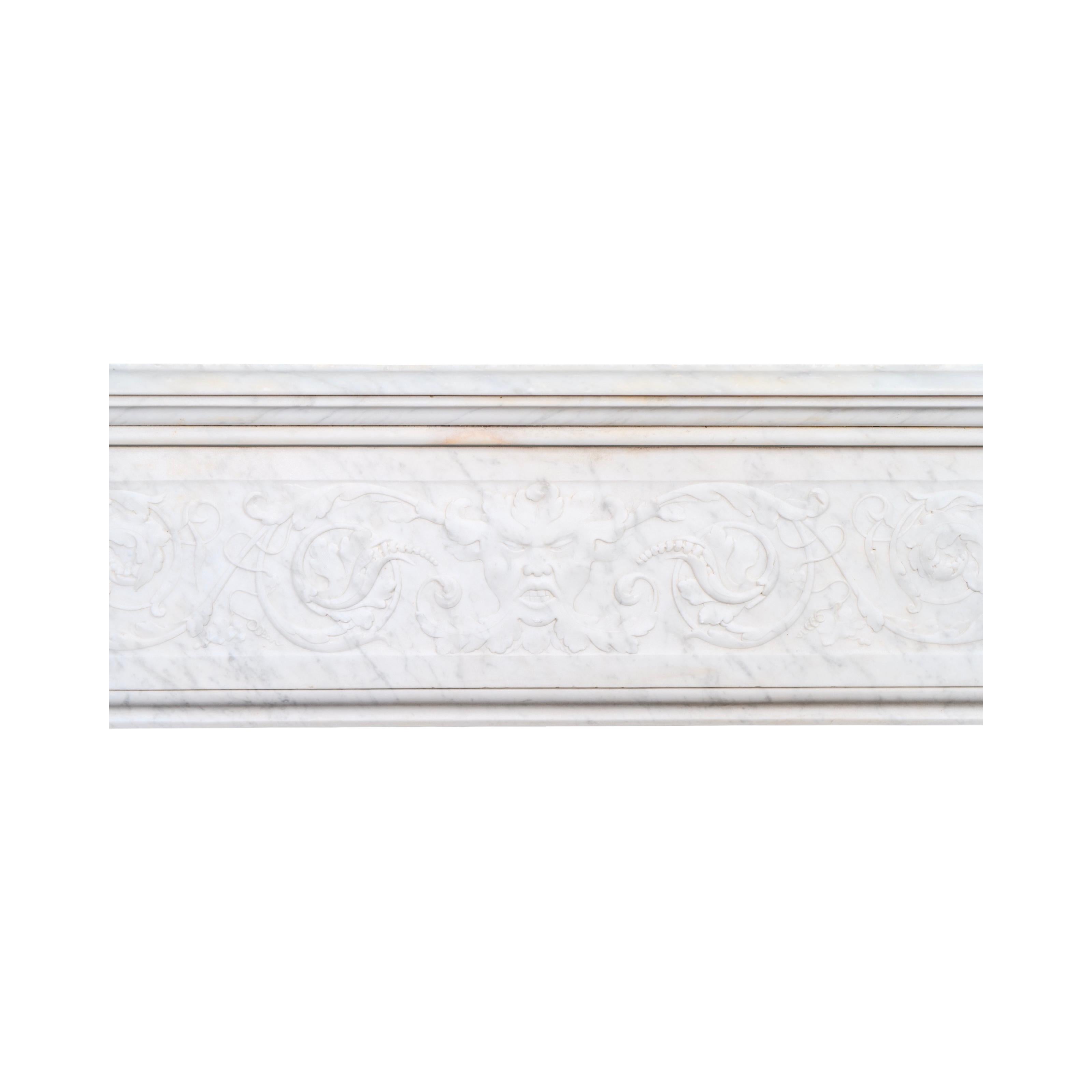Antique French Carrara Marble Mantel For Sale 4
