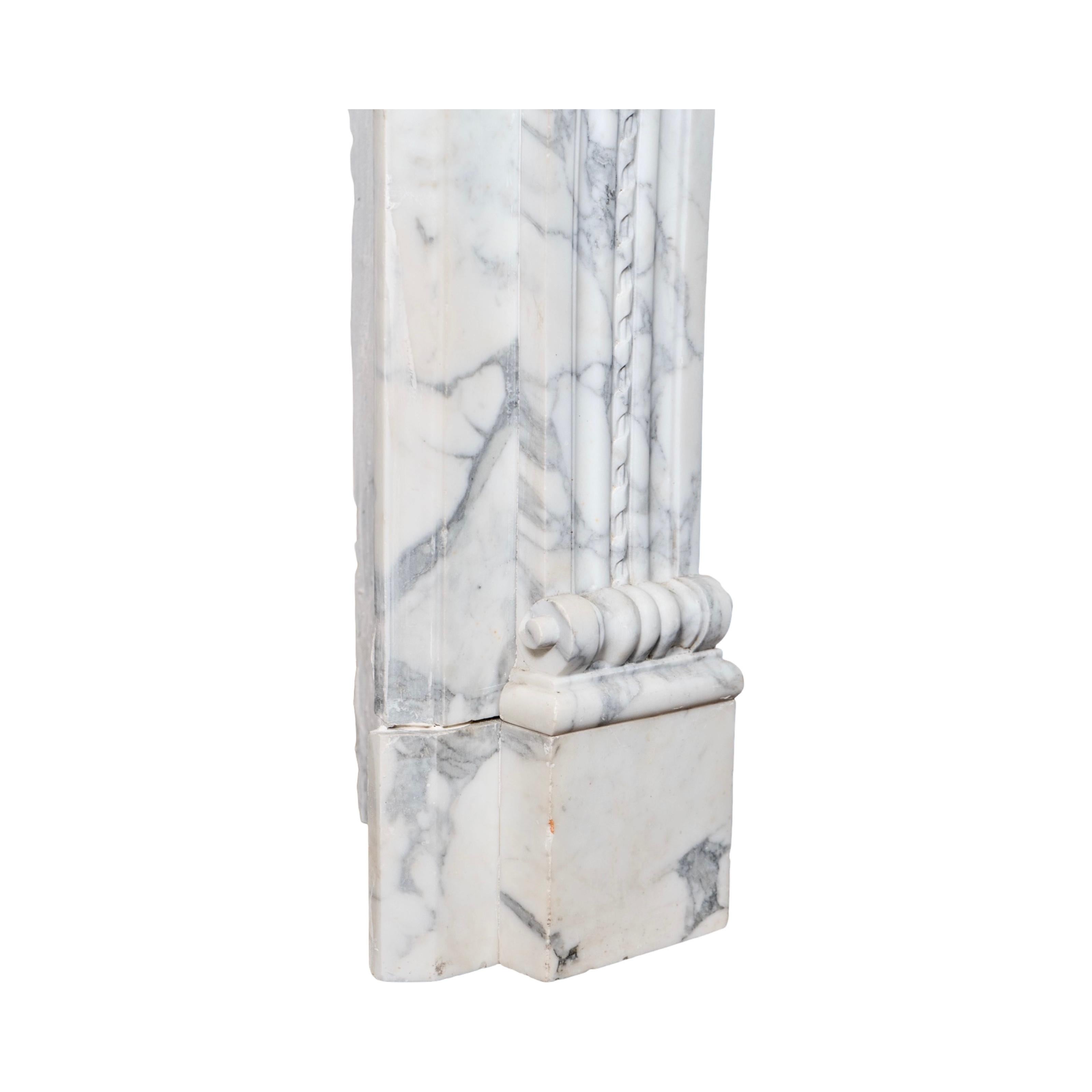 Antique French Carrara Marble Mantel For Sale 4