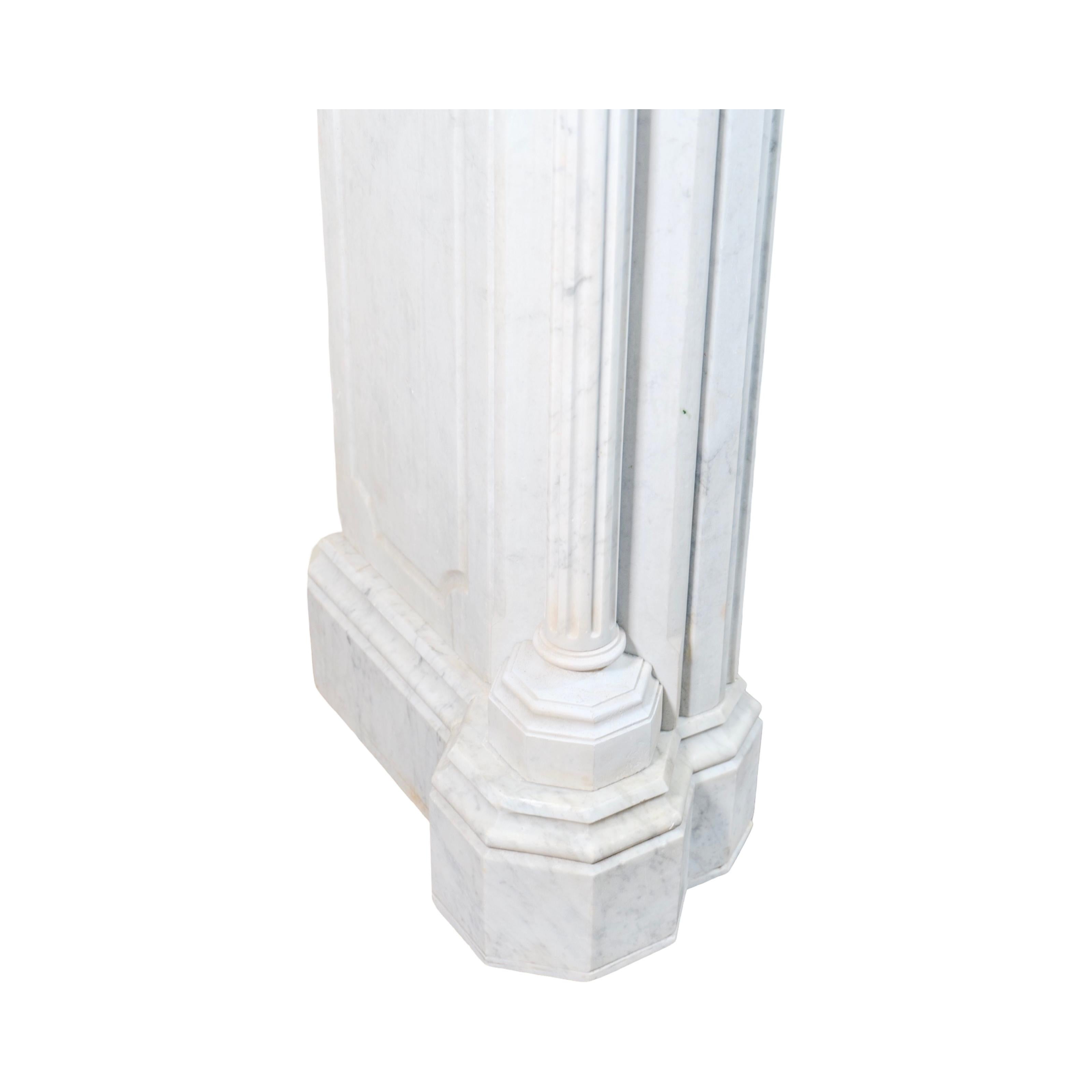 Antique French Carrara Marble Mantel For Sale 5