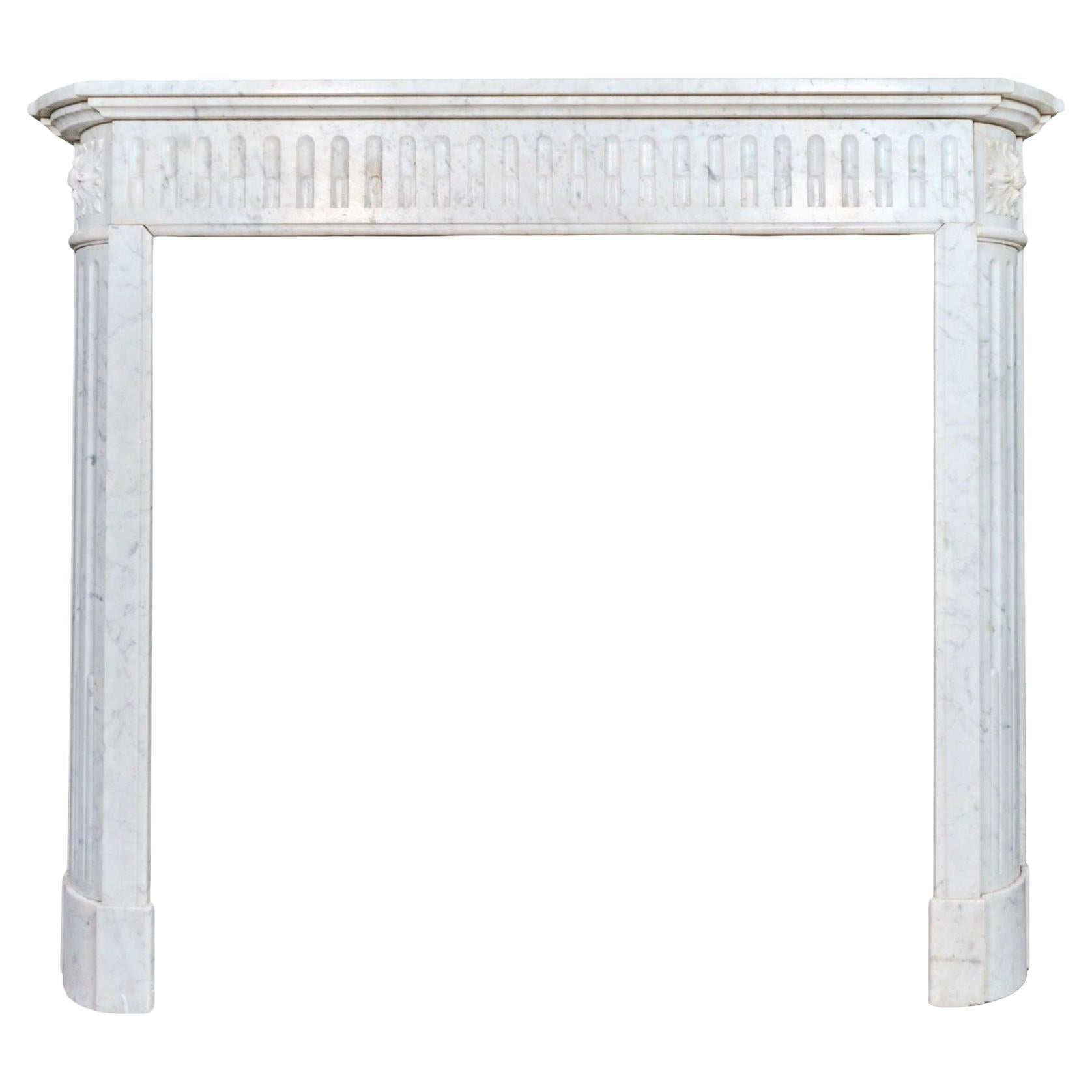 Antique French Carrara Marble Mantel