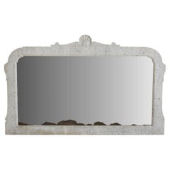 Antique French Carrara Marble Mirror, 1870s