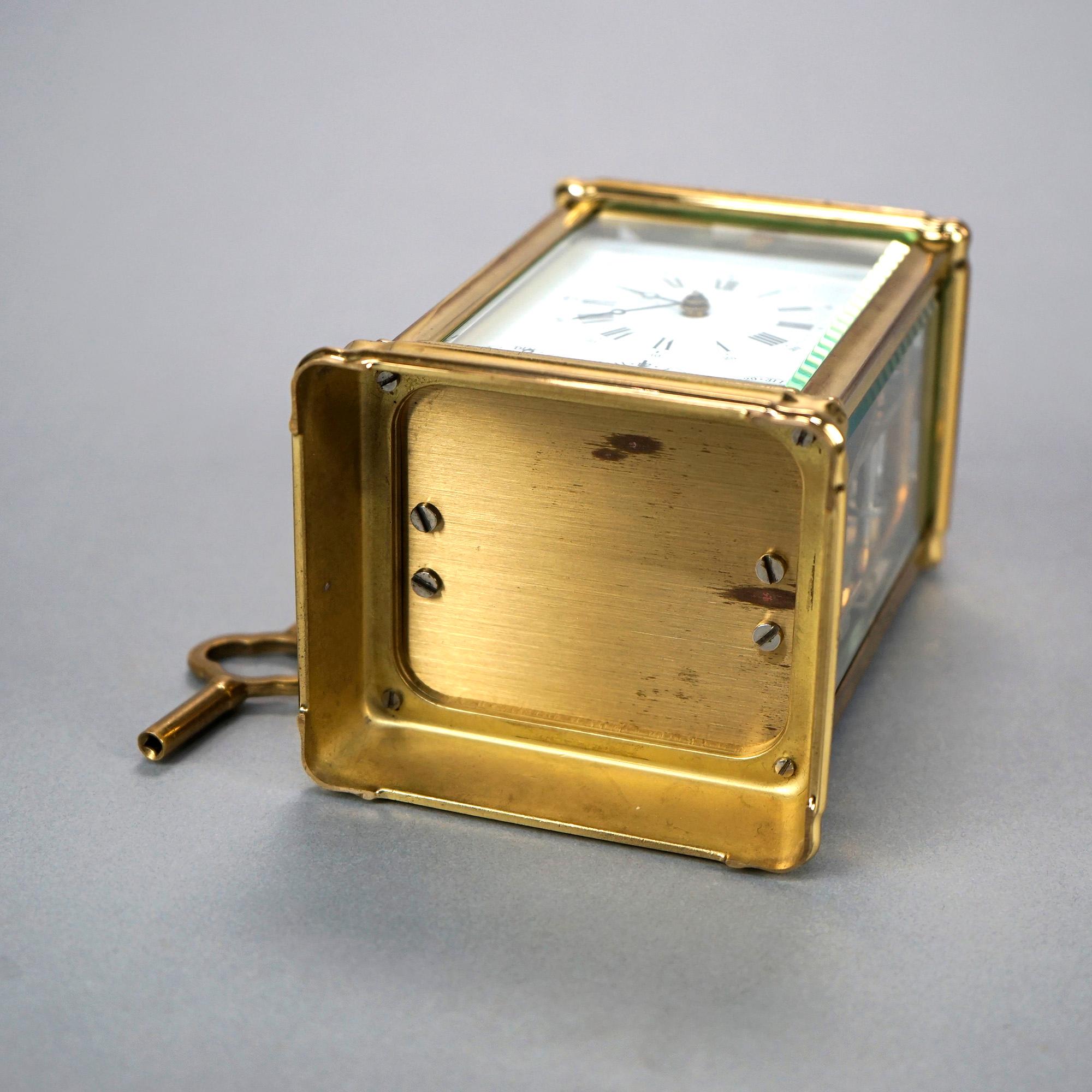 Antike französische Reiseuhr mit Kutschenmotiv, um 1900 (20. Jahrhundert)