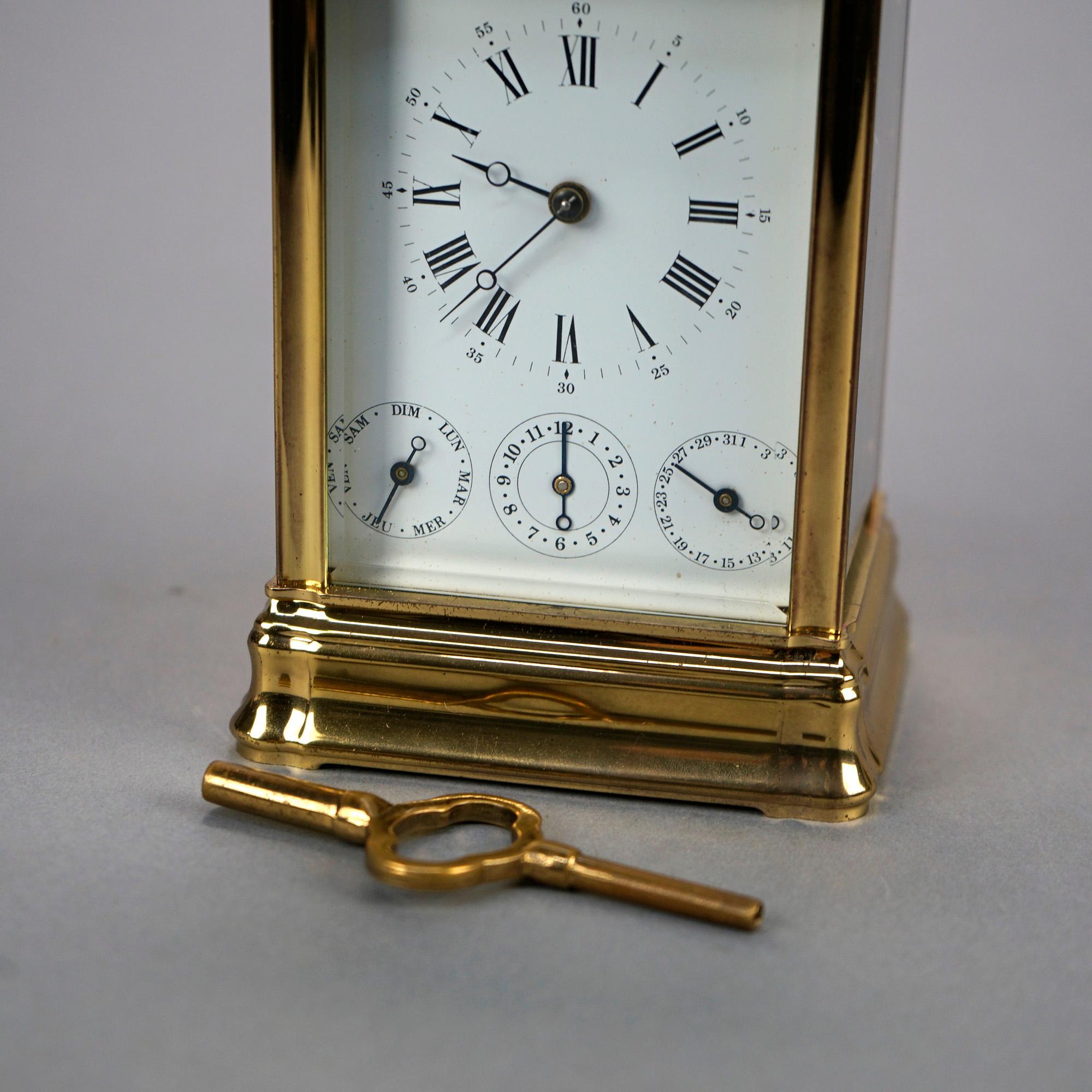 Antike französische Reiseuhr mit Kutschenmotiv, um 1900 1