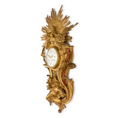 Antique French Cartel Clock of Venus with Cherubs