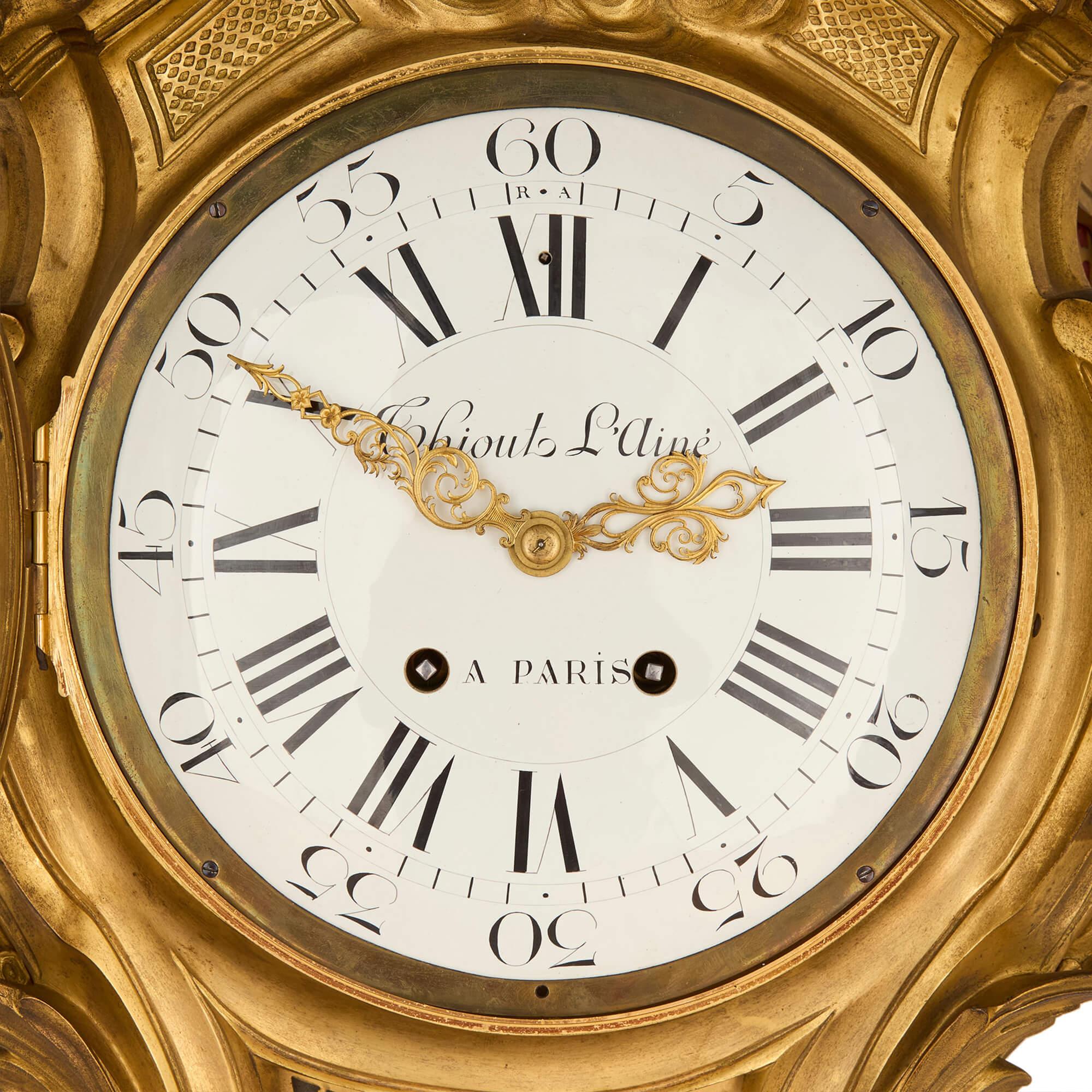 Antiguo Reloj Cartel Francés de Venus con Querubines Vaciado en venta