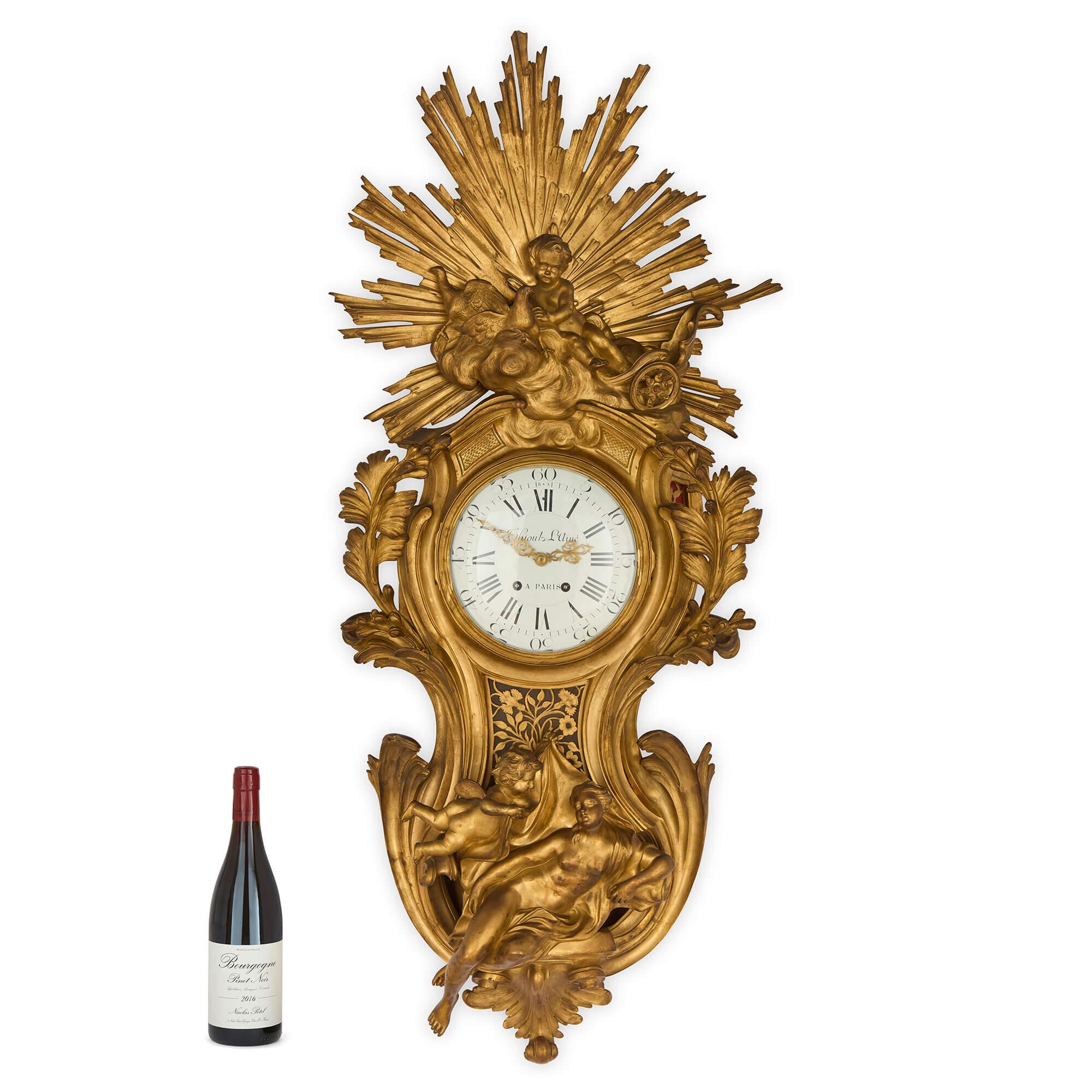 Antiguo Reloj Cartel Francés de Venus con Querubines siglo XIX en venta