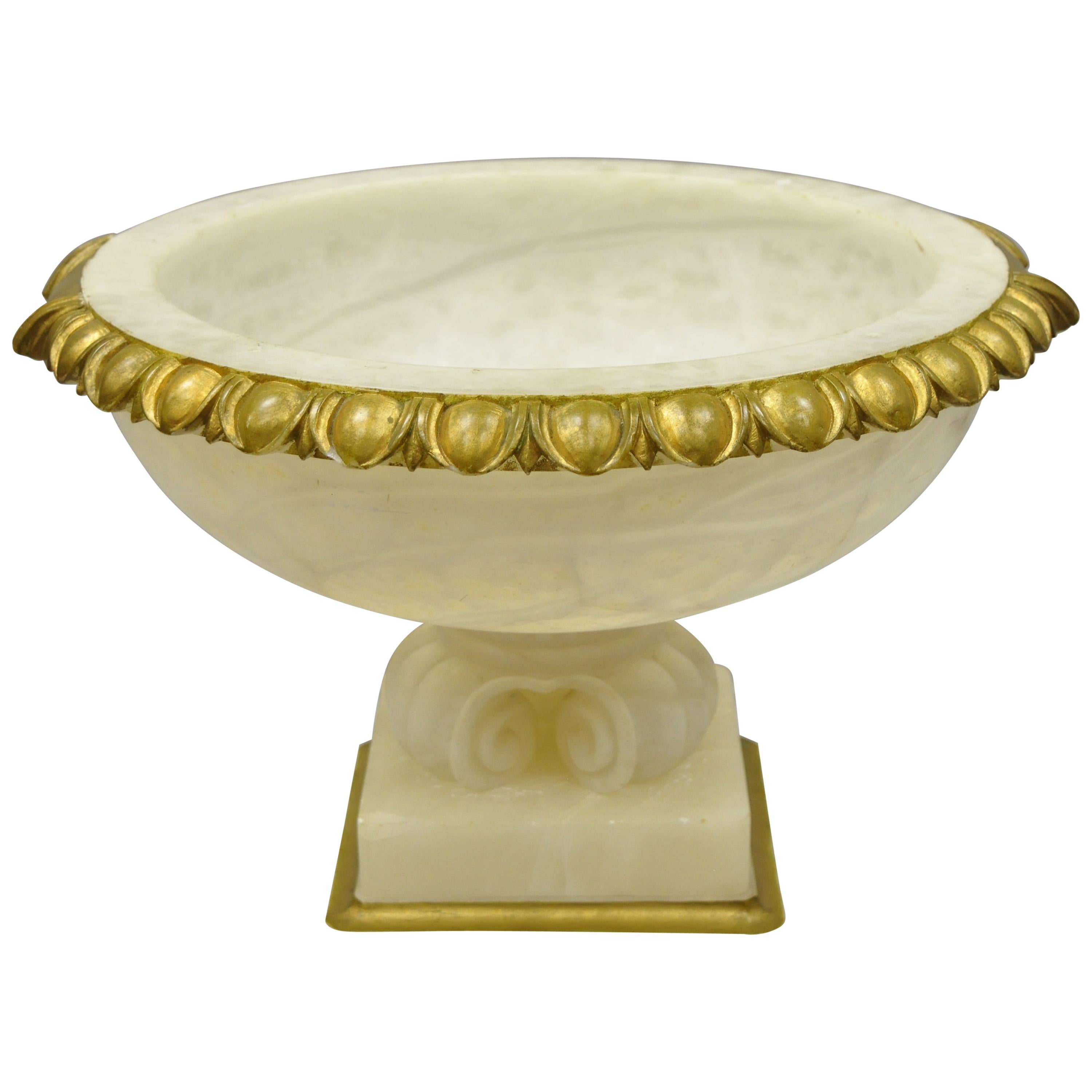 Antique French Carved Alabaster Large Table Centerpiece Center Fruit