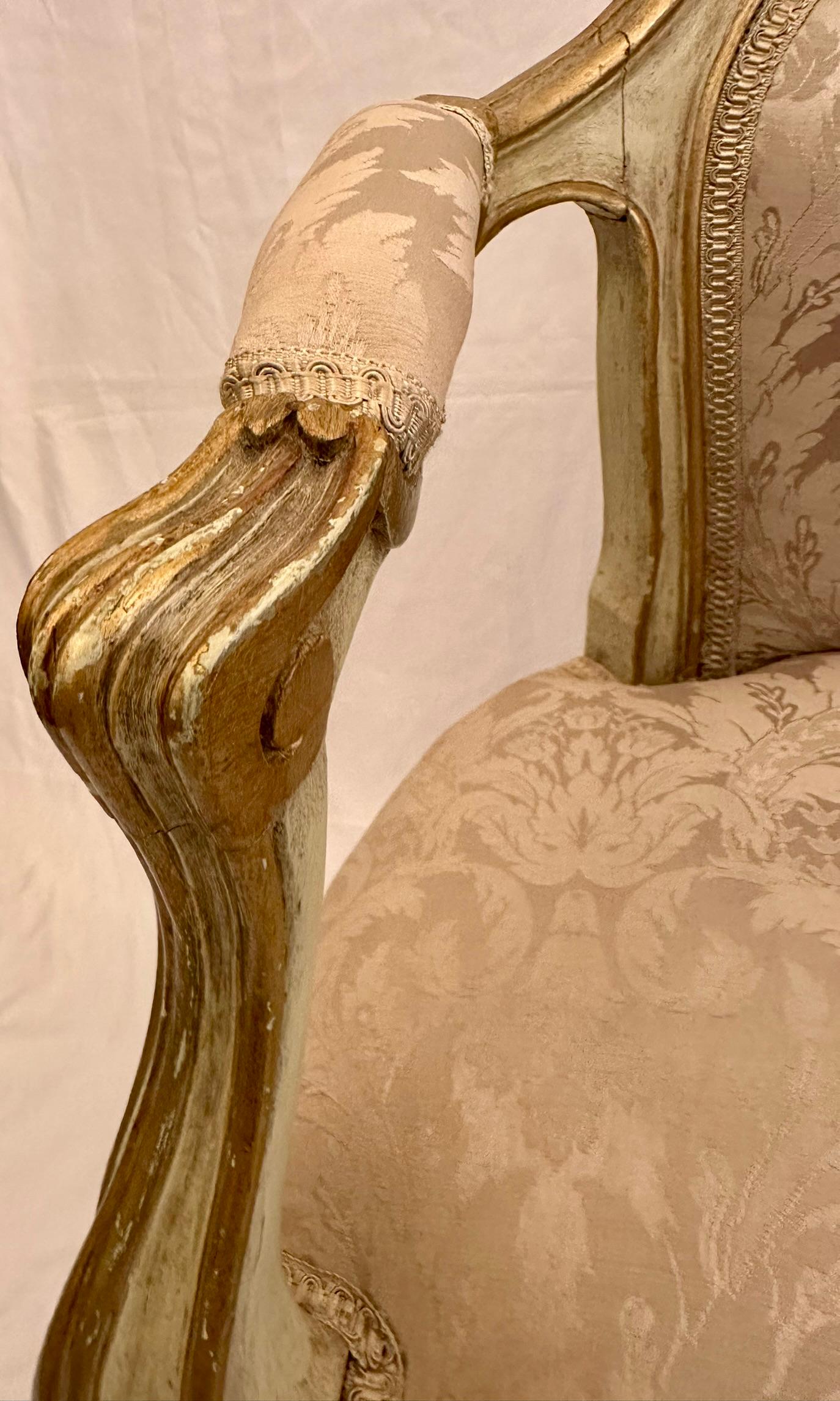 Antique French Carved and Gilded Wood Boudoir Chair, Circa 1900-1910. For Sale 2