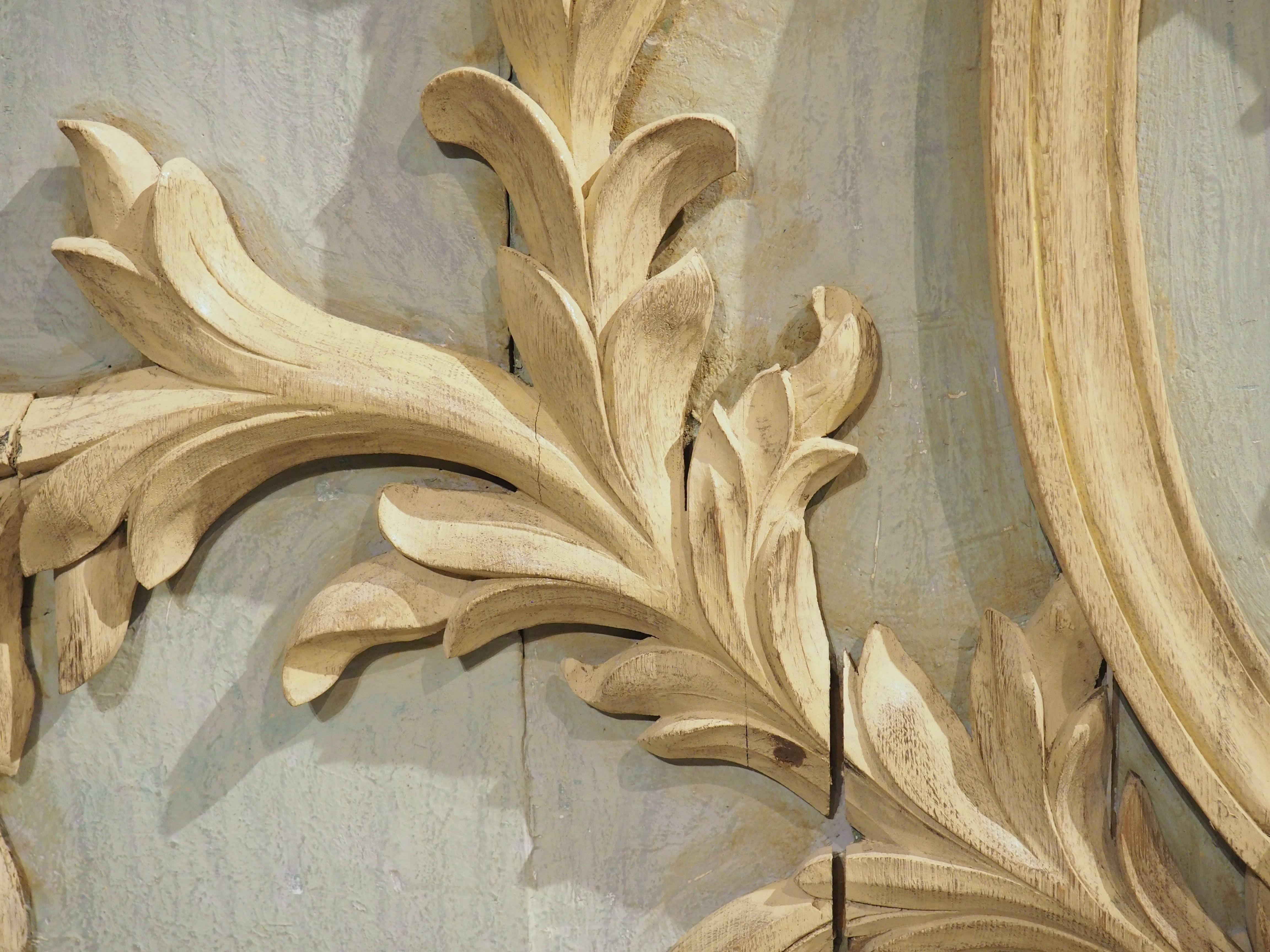 Antique French Carved and Painted Louis XVI Style Panel, Circa 1870 For Sale 4