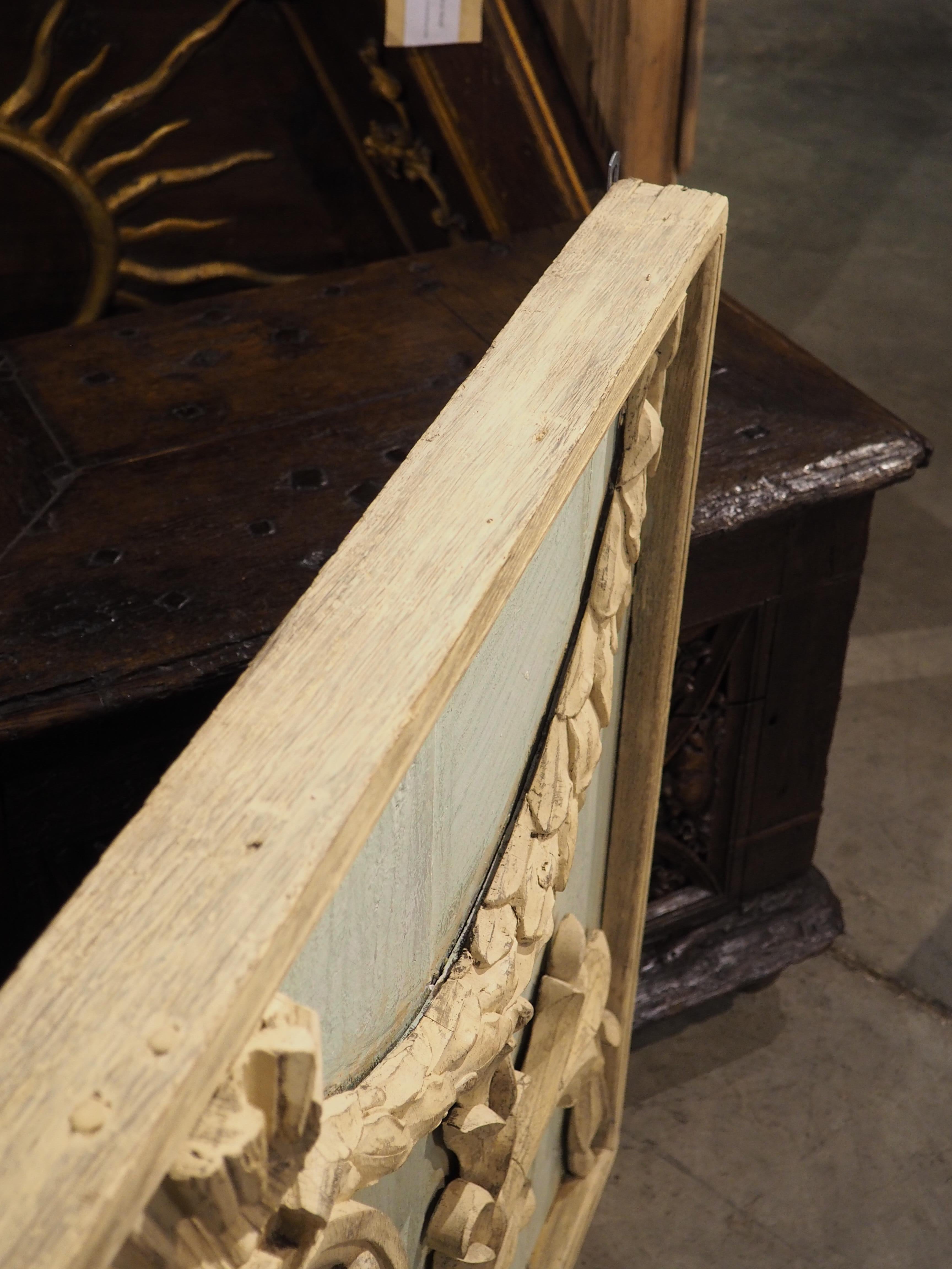 Antique French Carved and Painted Louis XVI Style Panel, Circa 1870 For Sale 9
