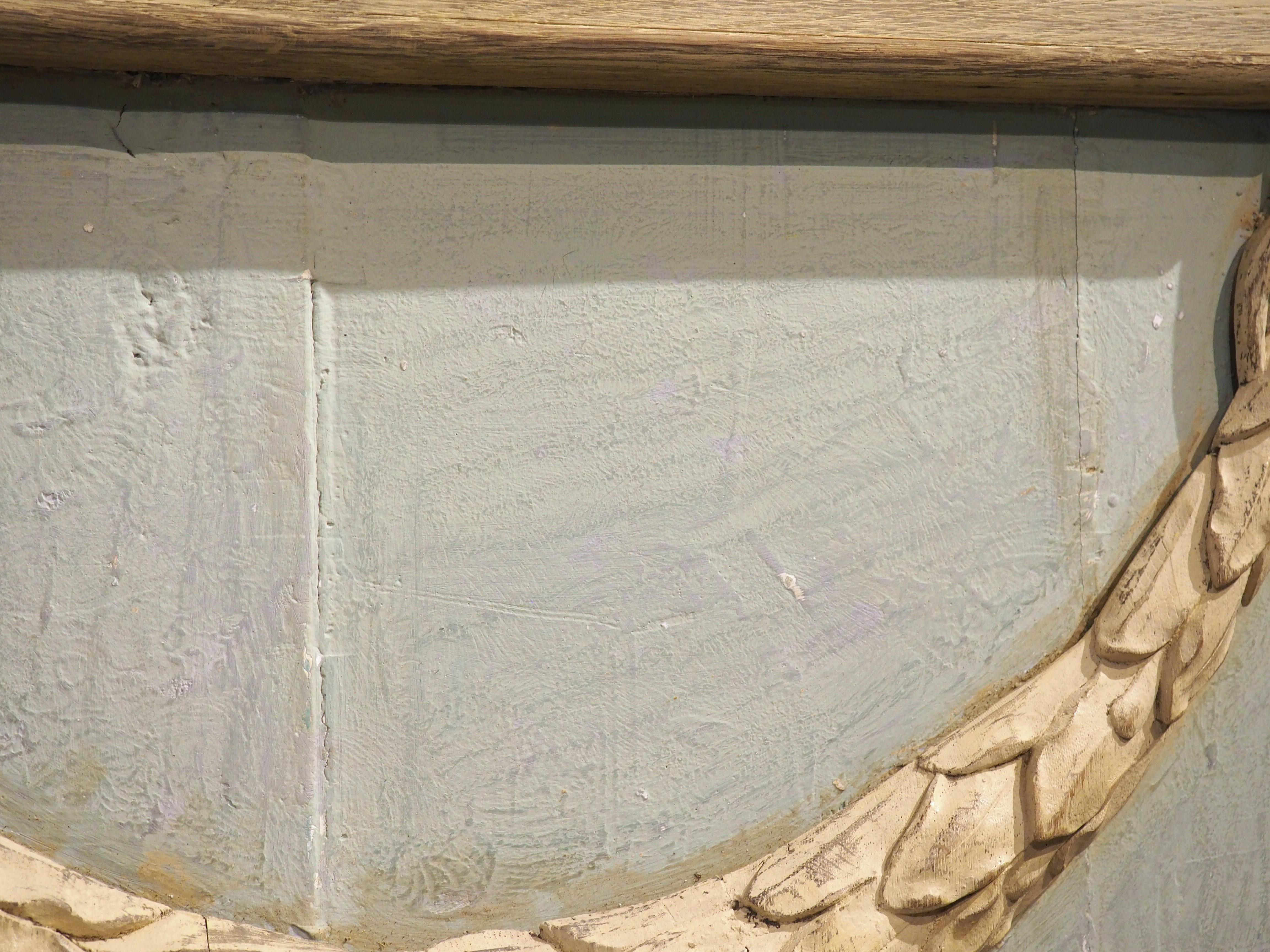 Antique French Carved and Painted Louis XVI Style Panel, Circa 1870 For Sale 2