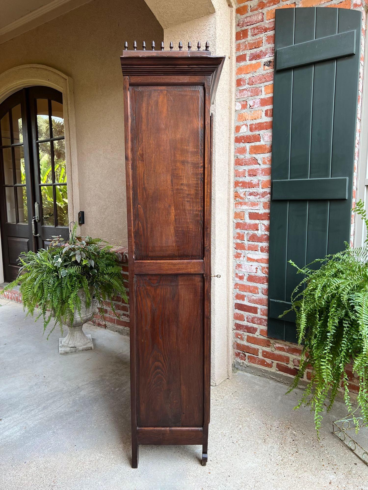Antique French Carved Bonnetiere Armoire Cabinet Brittany Breton Ship Spindle 3