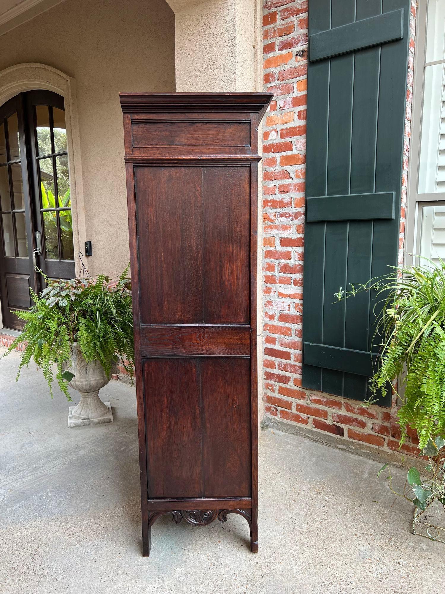 Antique French Carved Bonnetiere Armoire Cabinet Brittany Breton Ship Spindle For Sale 12