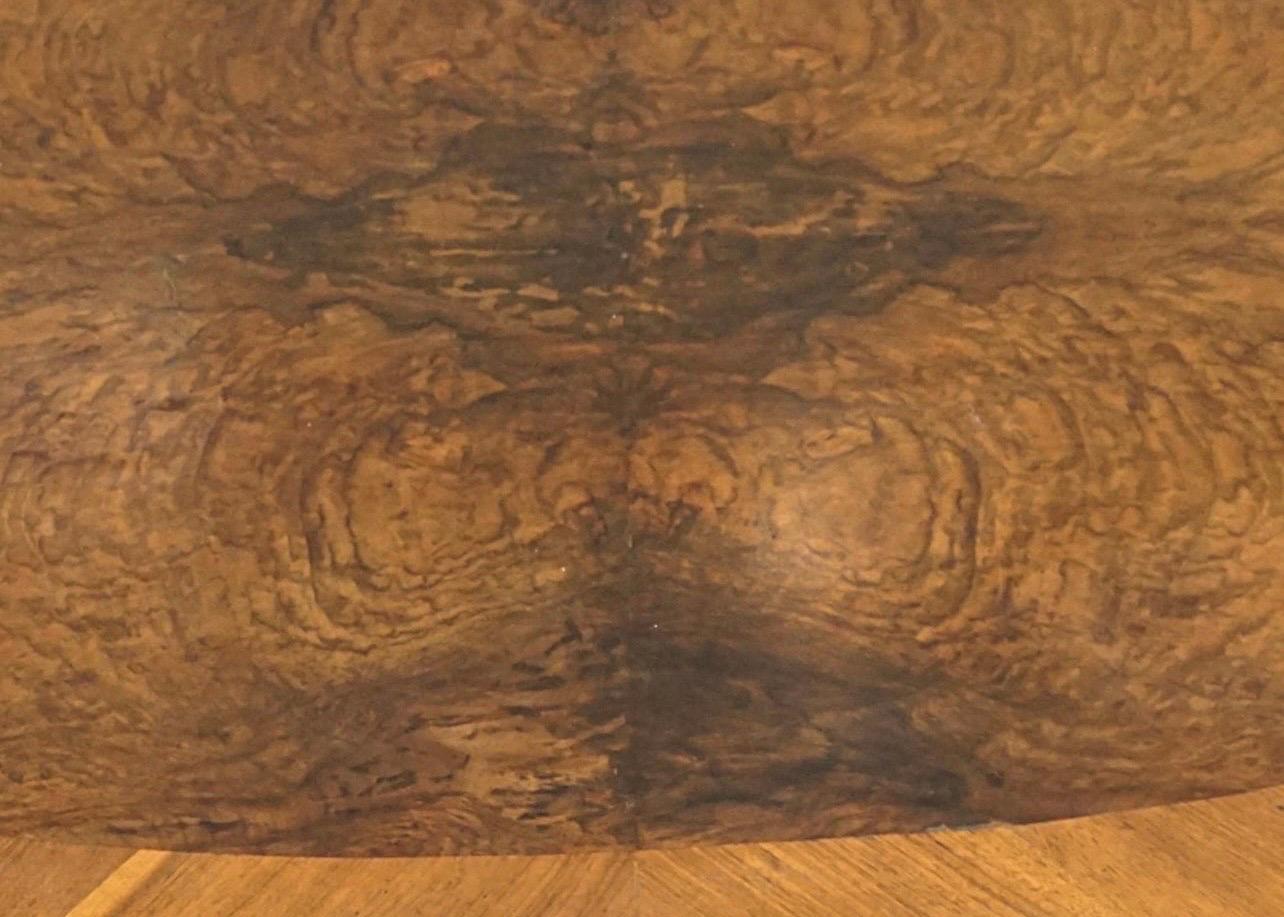 Antique French Carved Burl Walnut Oval Table For Sale 4