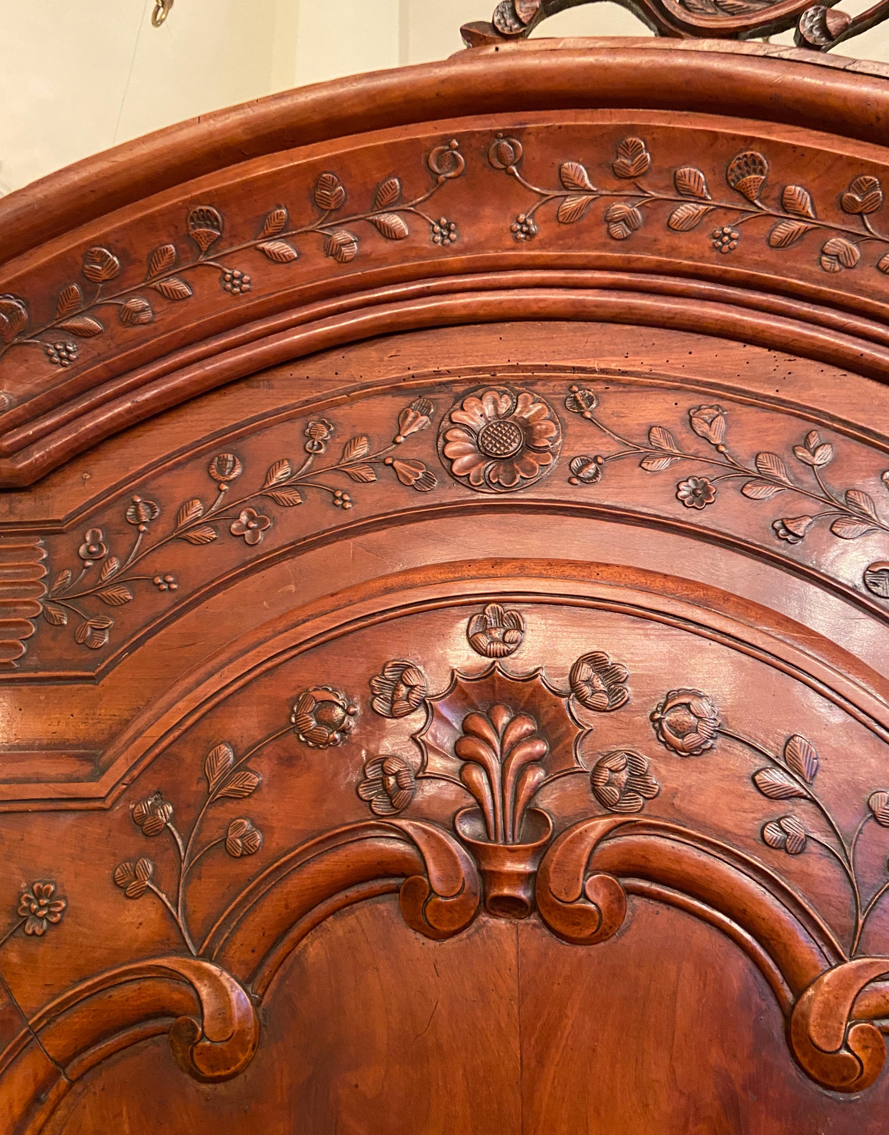 19th Century Antique French Carved Cherry Wood Armoire De Breton Dated October 13th, 1846