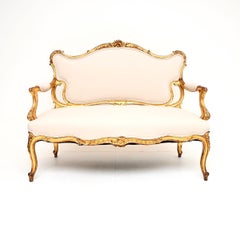 Antique French Carved Gilt Wood Settee
