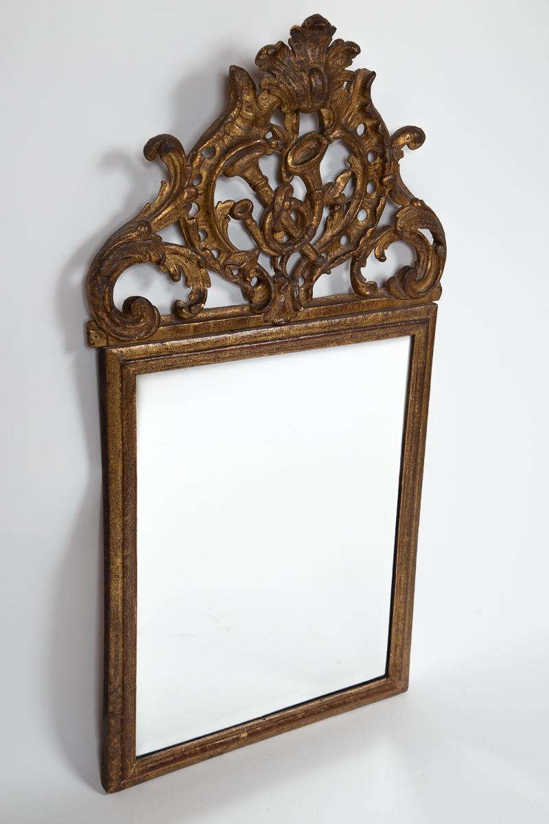 XIXe siècle Antique French French Giltwood Carved Marriage Mirror, early 19th Century en vente