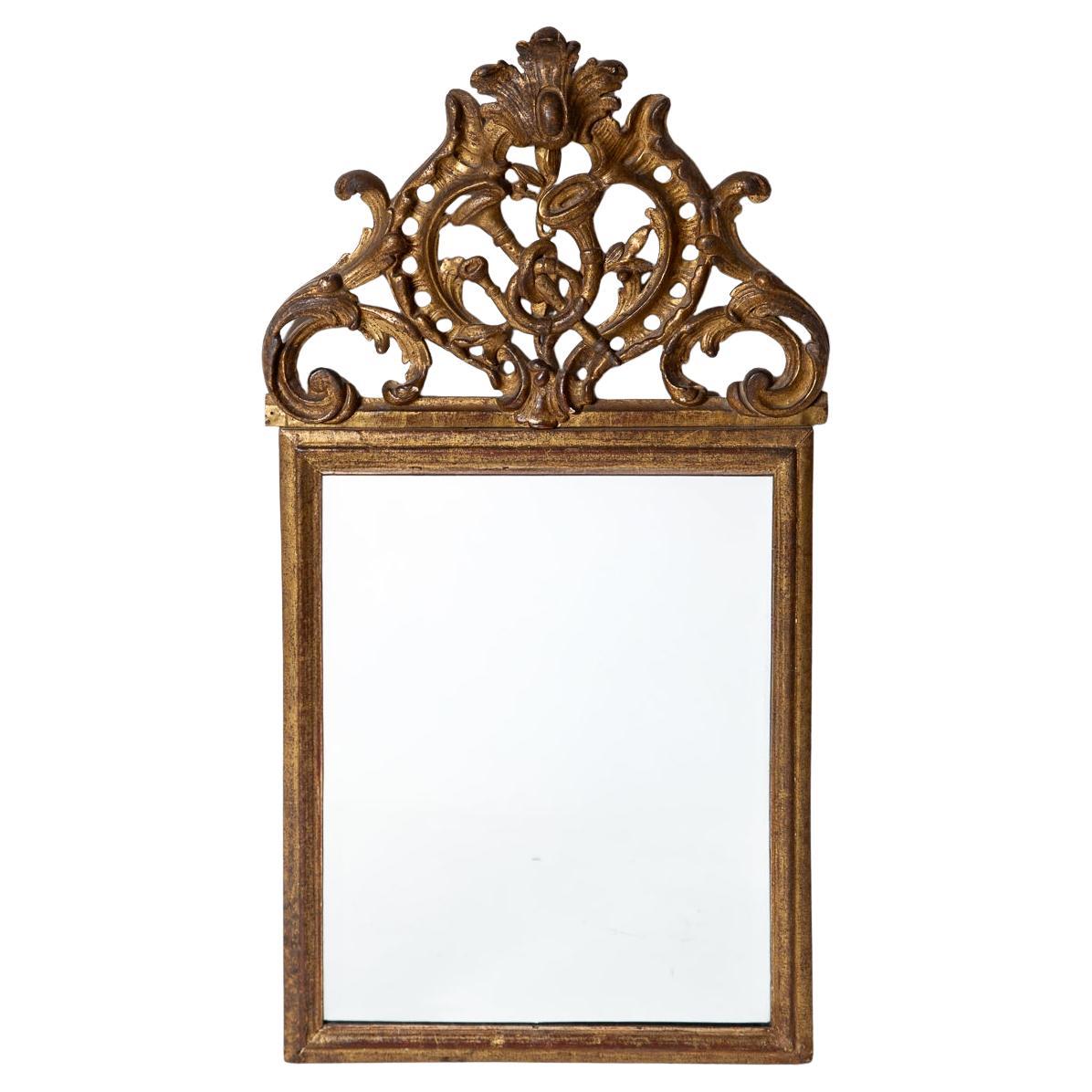 Antique French French Giltwood Carved Marriage Mirror, early 19th Century en vente