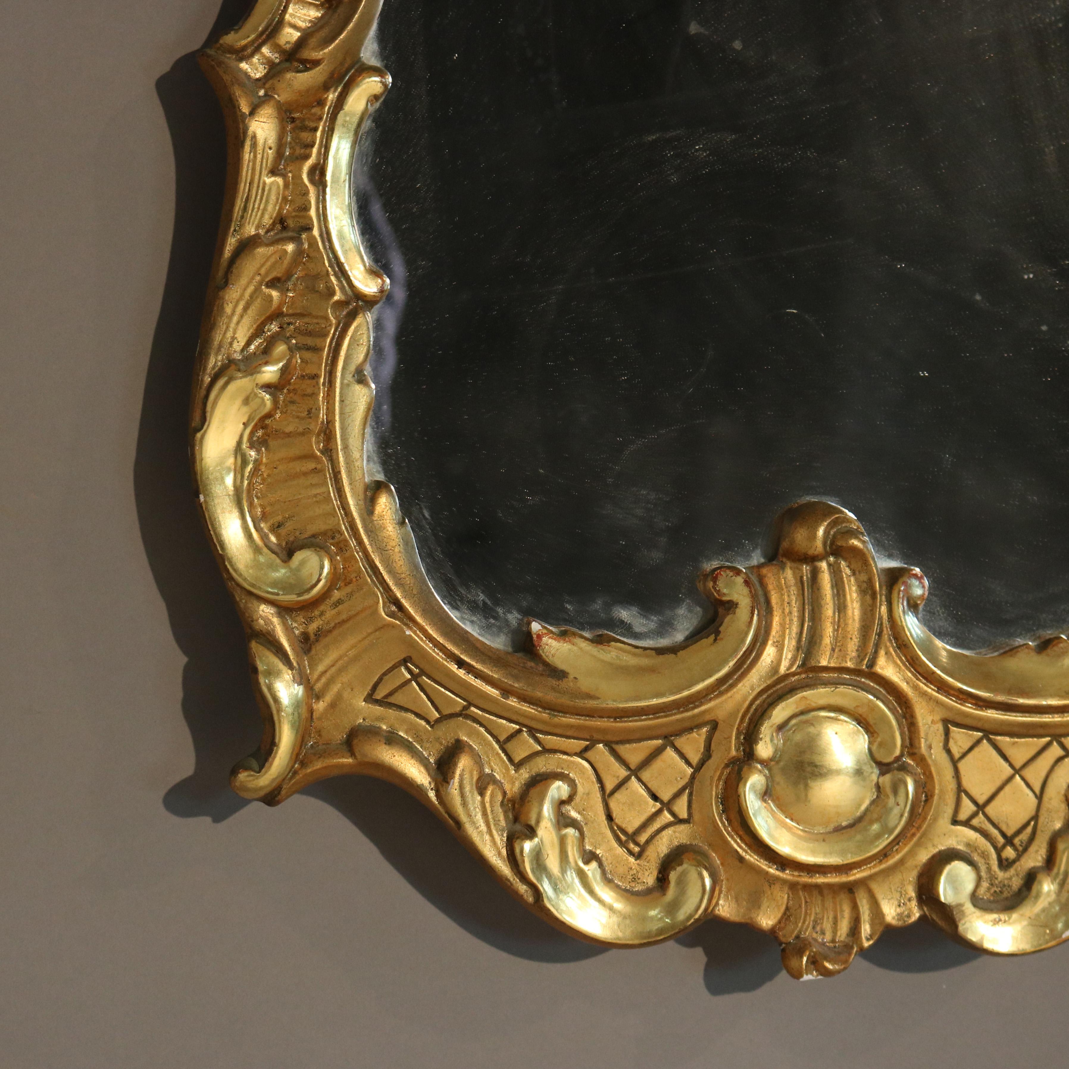 Antique Mirror en bois doré sculpté français C1920 Bon état - En vente à Big Flats, NY