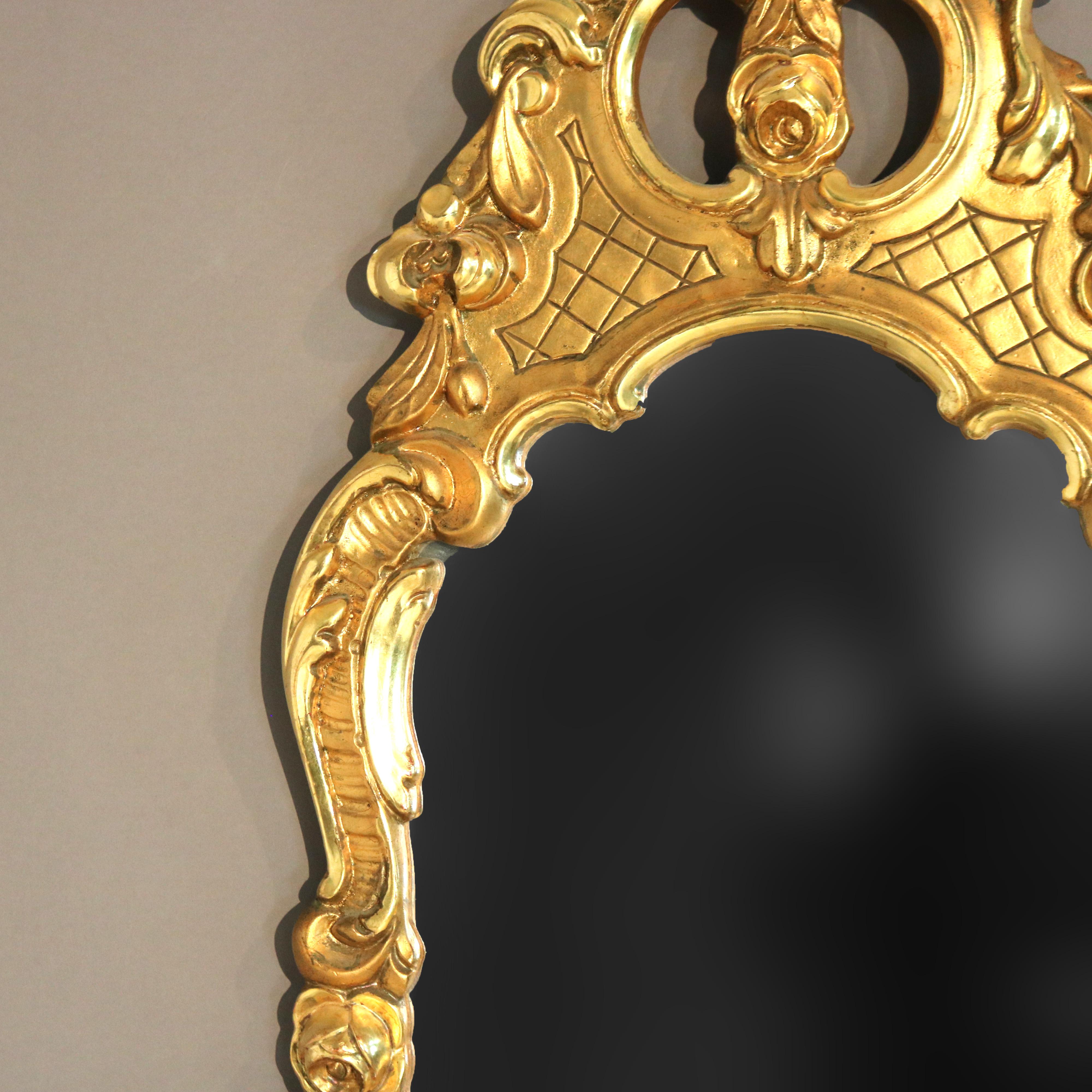 Antique Mirror en bois doré sculpté français C1920 en vente 1