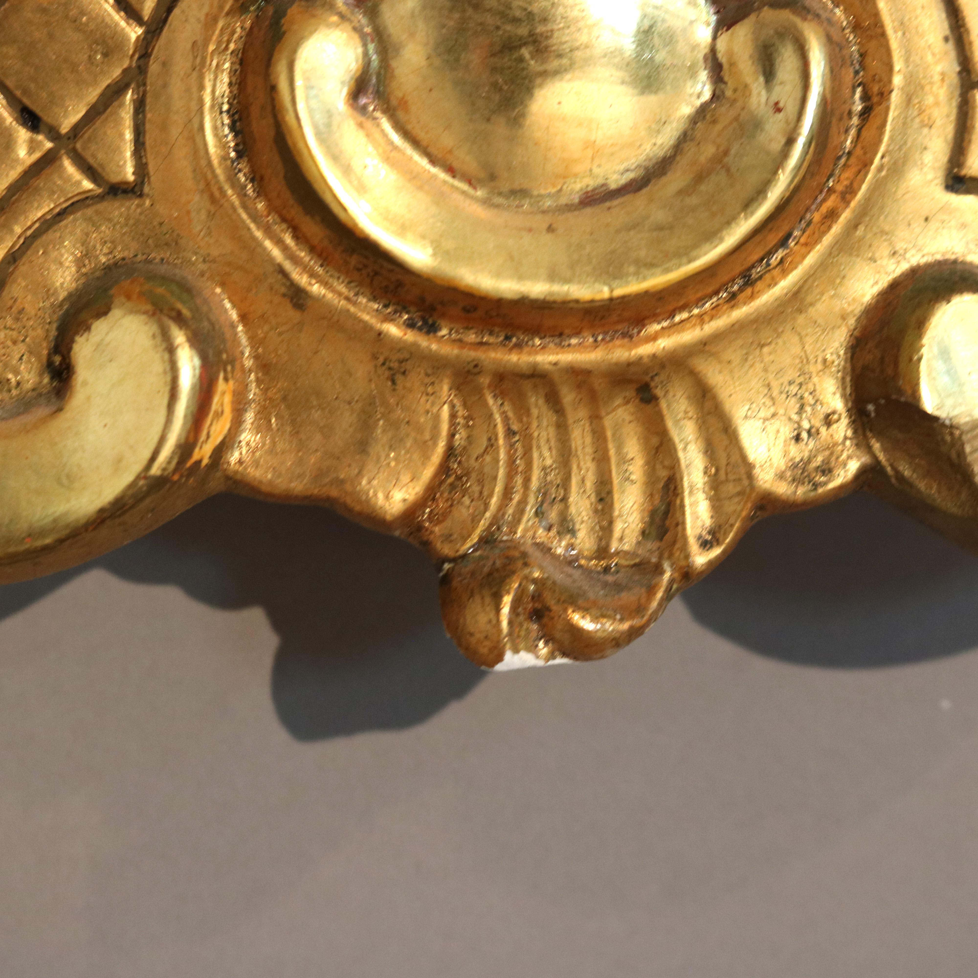 Antique Mirror en bois doré sculpté français C1920 en vente 3