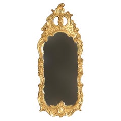 Antike Französisch geschnitzt Giltwood Spiegel C1920