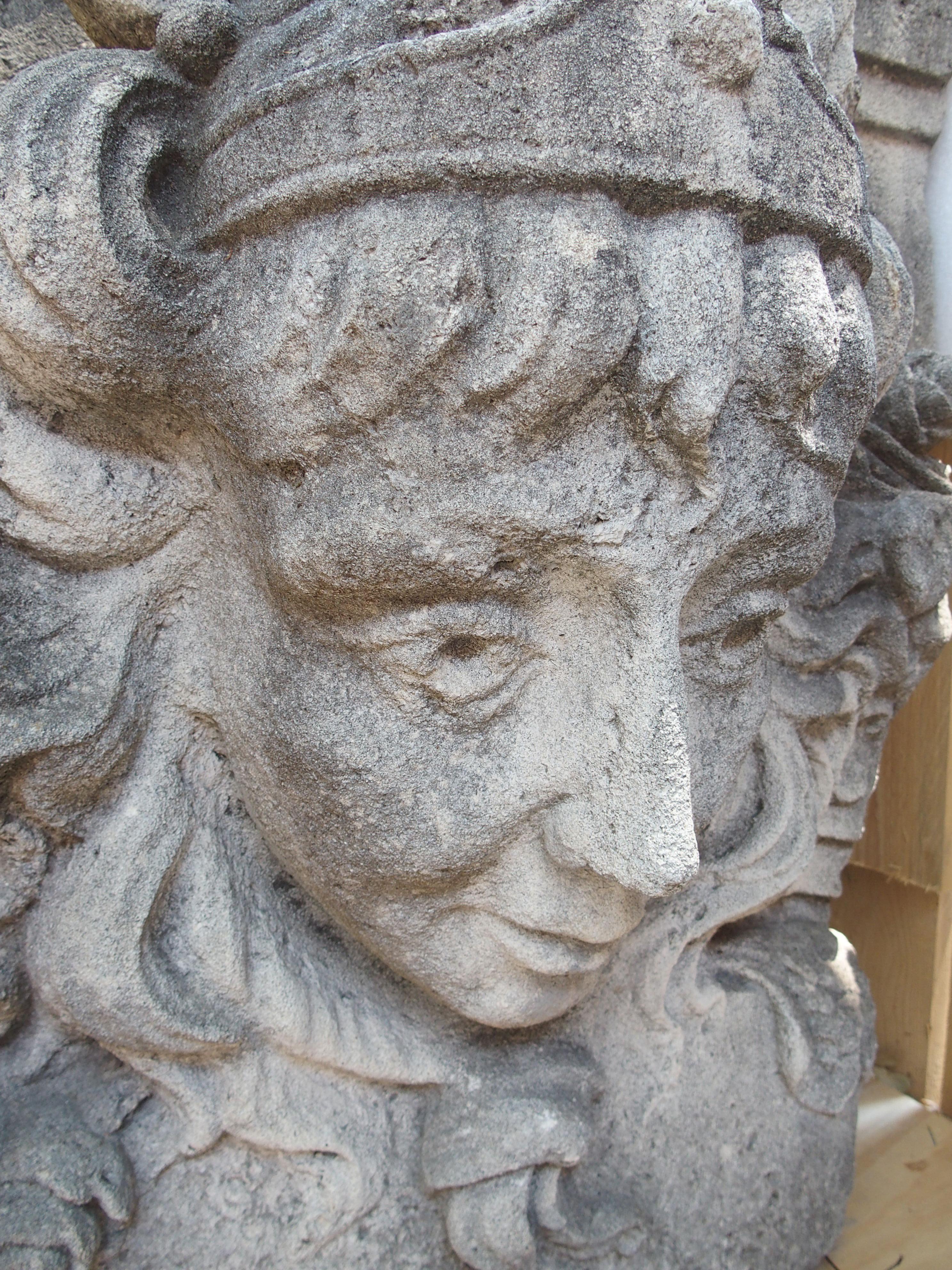 Antique French Carved Keystone Mascaron Building or Garden Ornament, Circa 1850 For Sale 5