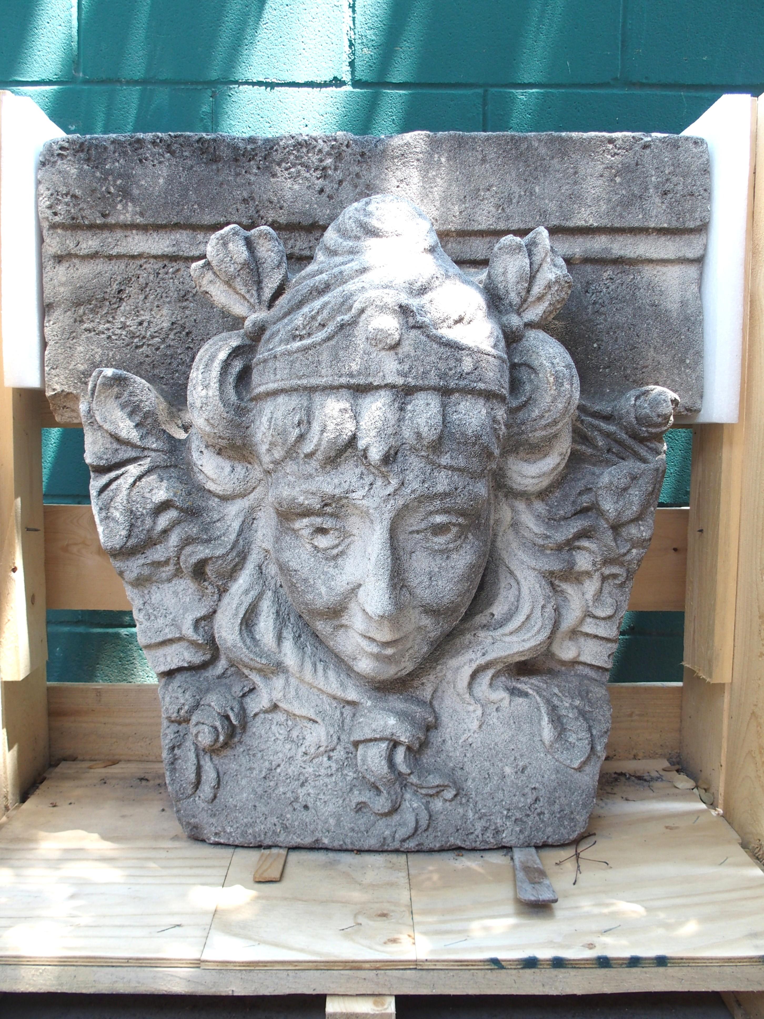 Antique French Carved Keystone Mascaron Building or Garden Ornament, Circa 1850 For Sale 10
