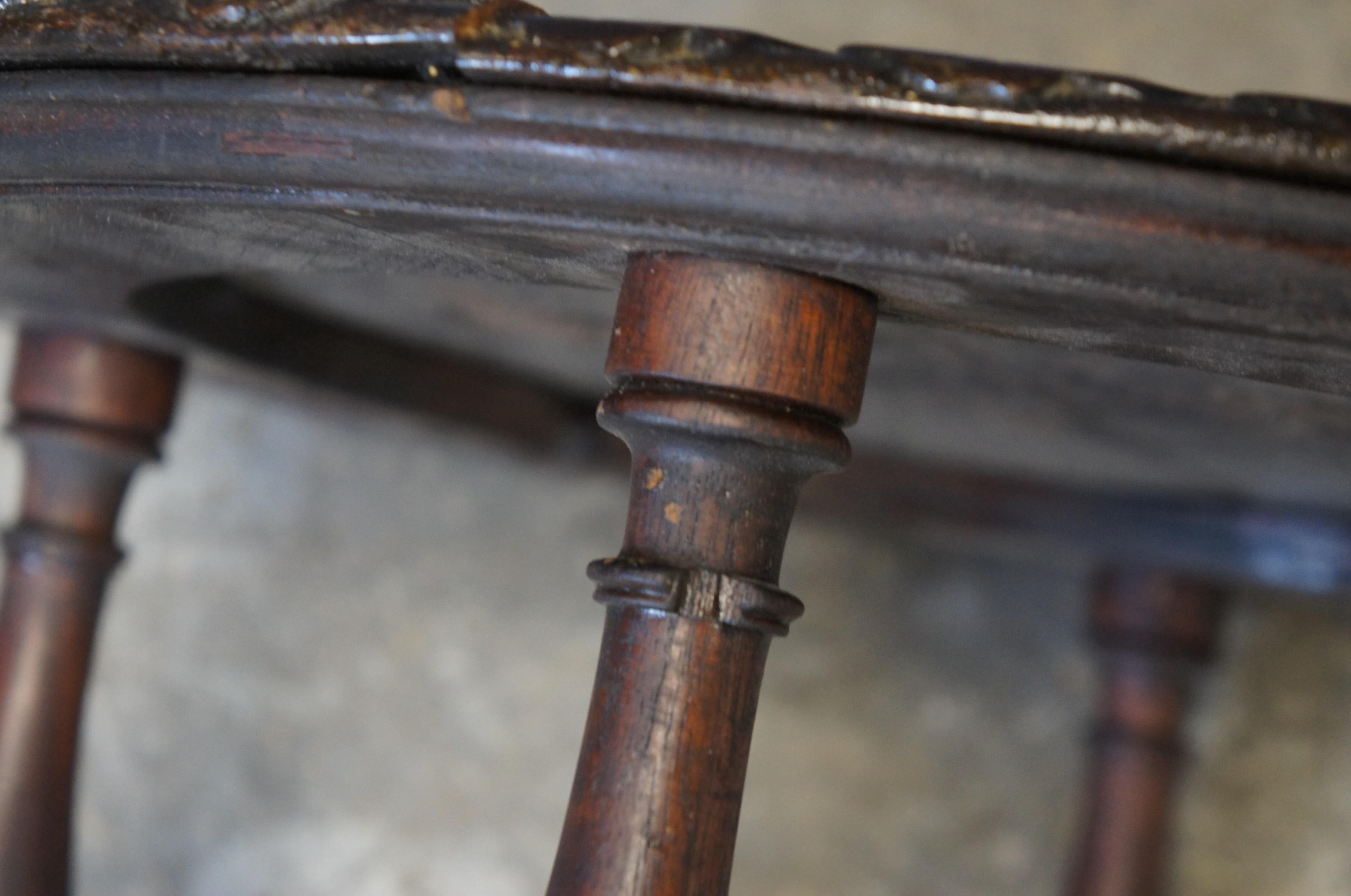 Antique French Carved Mahogany Cake Plate Trivet Pedestal Plant Stand 17