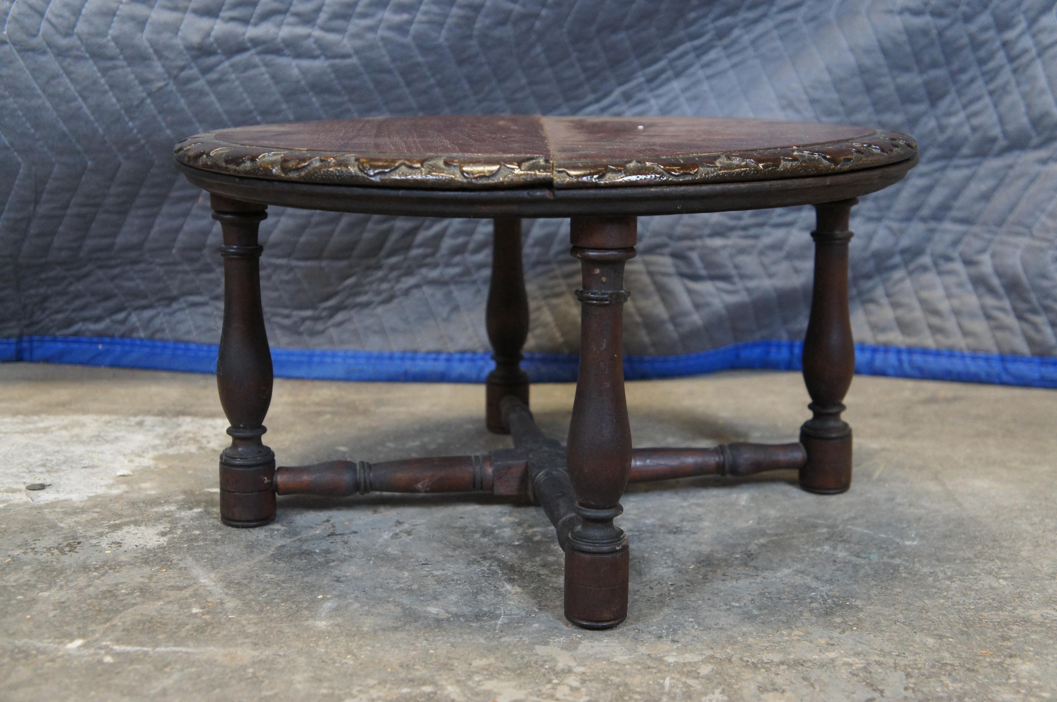 Antique French Carved Mahogany Cake Plate Trivet Pedestal Plant Stand 17