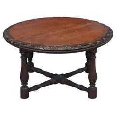 Antique French Carved Mahogany Cake Plate Trivet Pedestal Plant Stand 17"