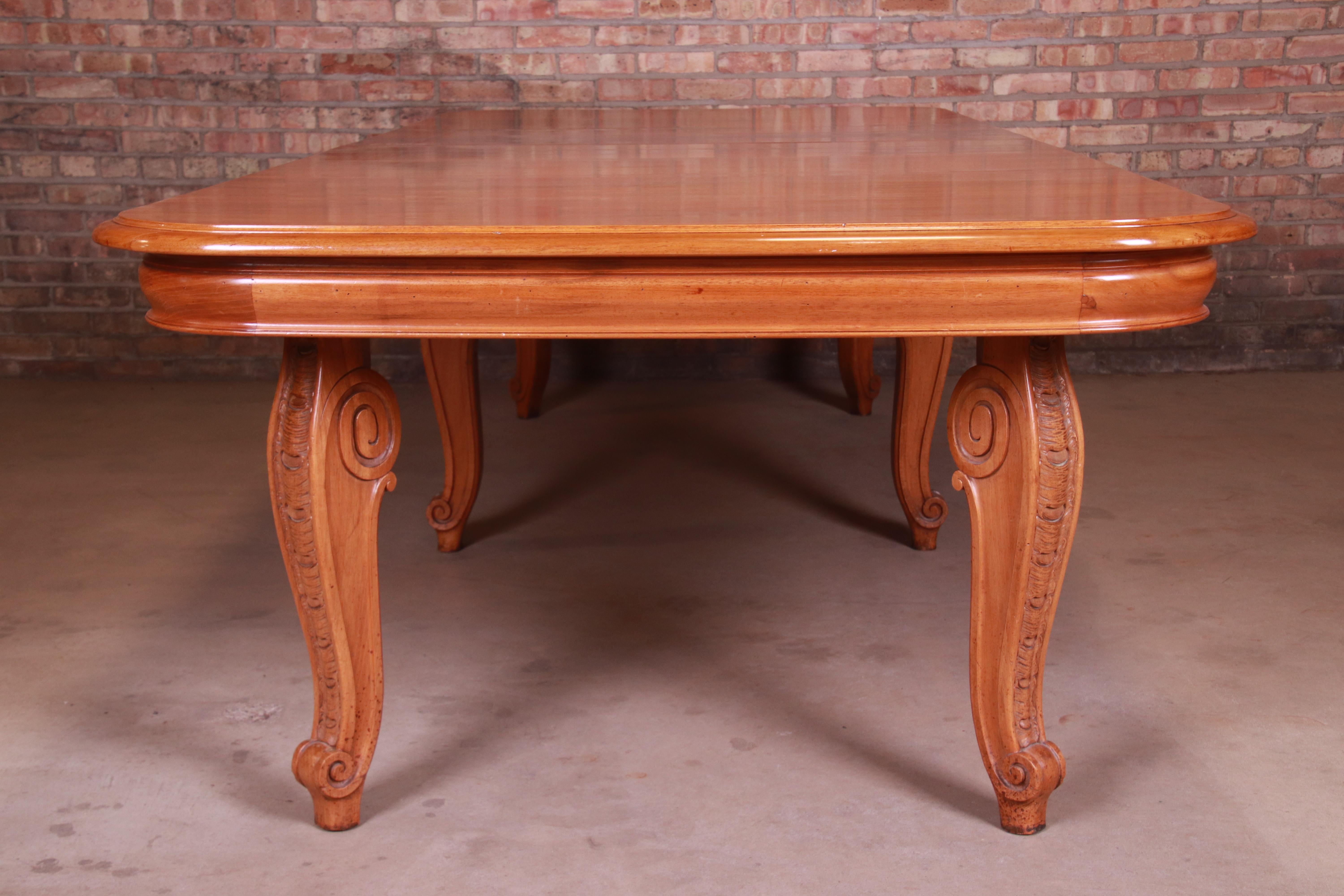 Antique French Carved Mahogany Dining Table with Cabriole Legs 5