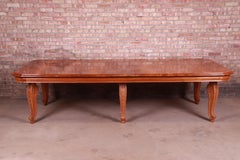 Antique French Carved Mahogany Dining Table with Cabriole Legs