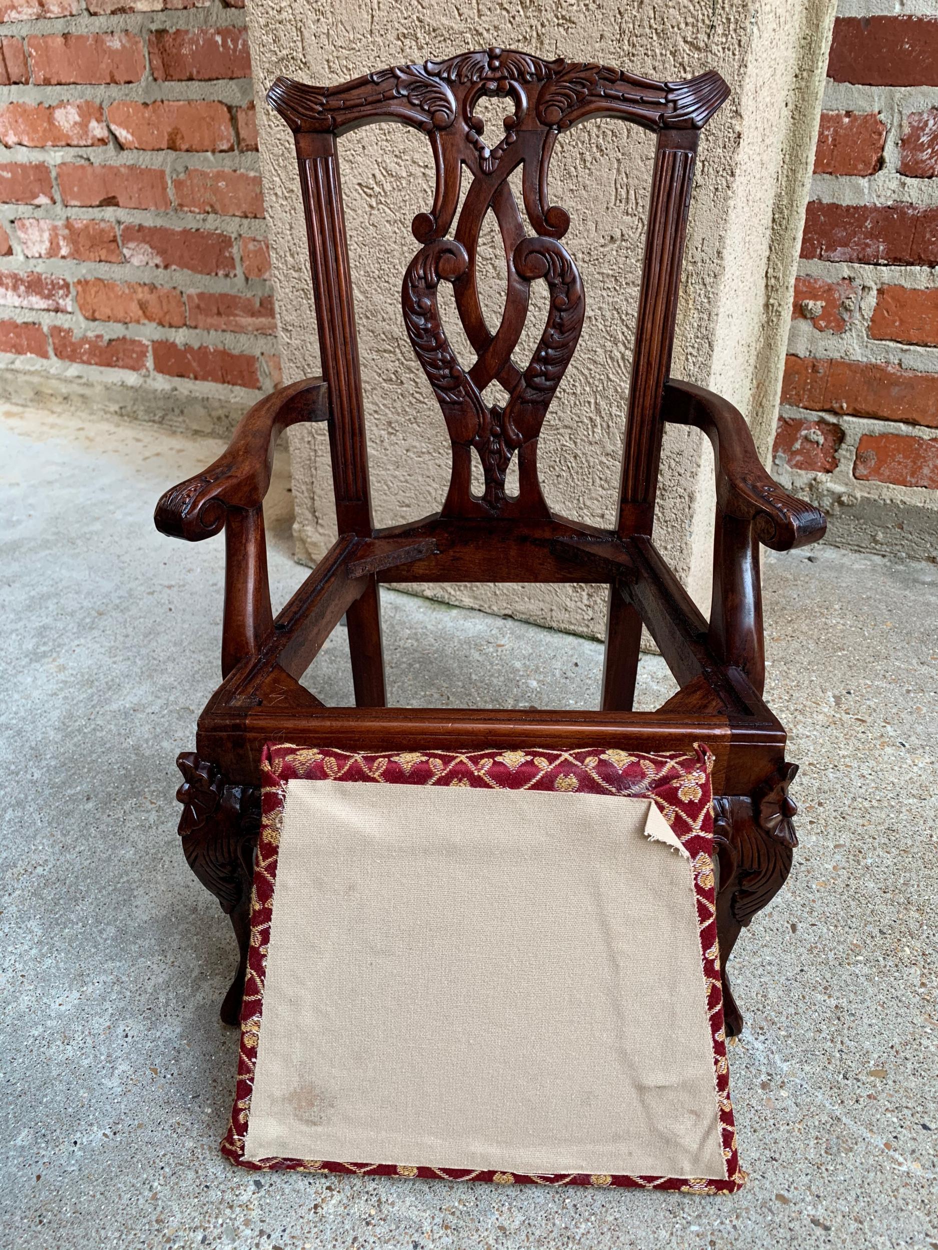 Antique French Carved Mahogany Doll Child’s Chair Louis XV Style, 20th Century 4