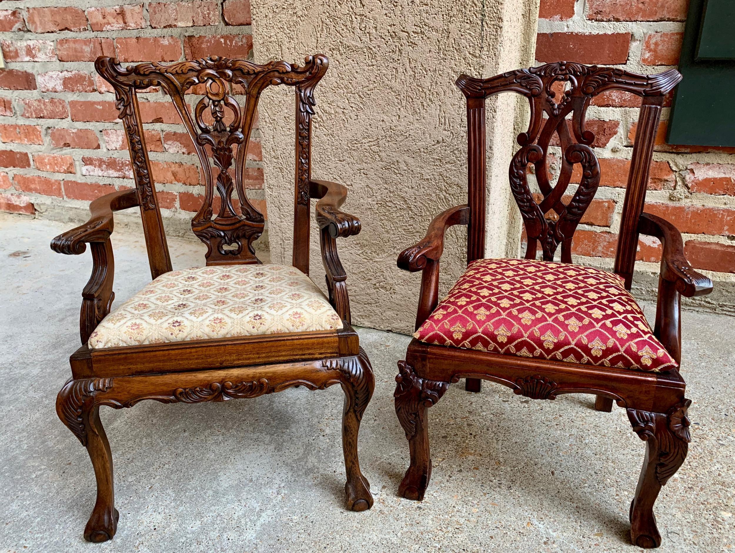 Antique French Carved Mahogany Doll Child’s Chair Louis XV Style, 20th Century 13