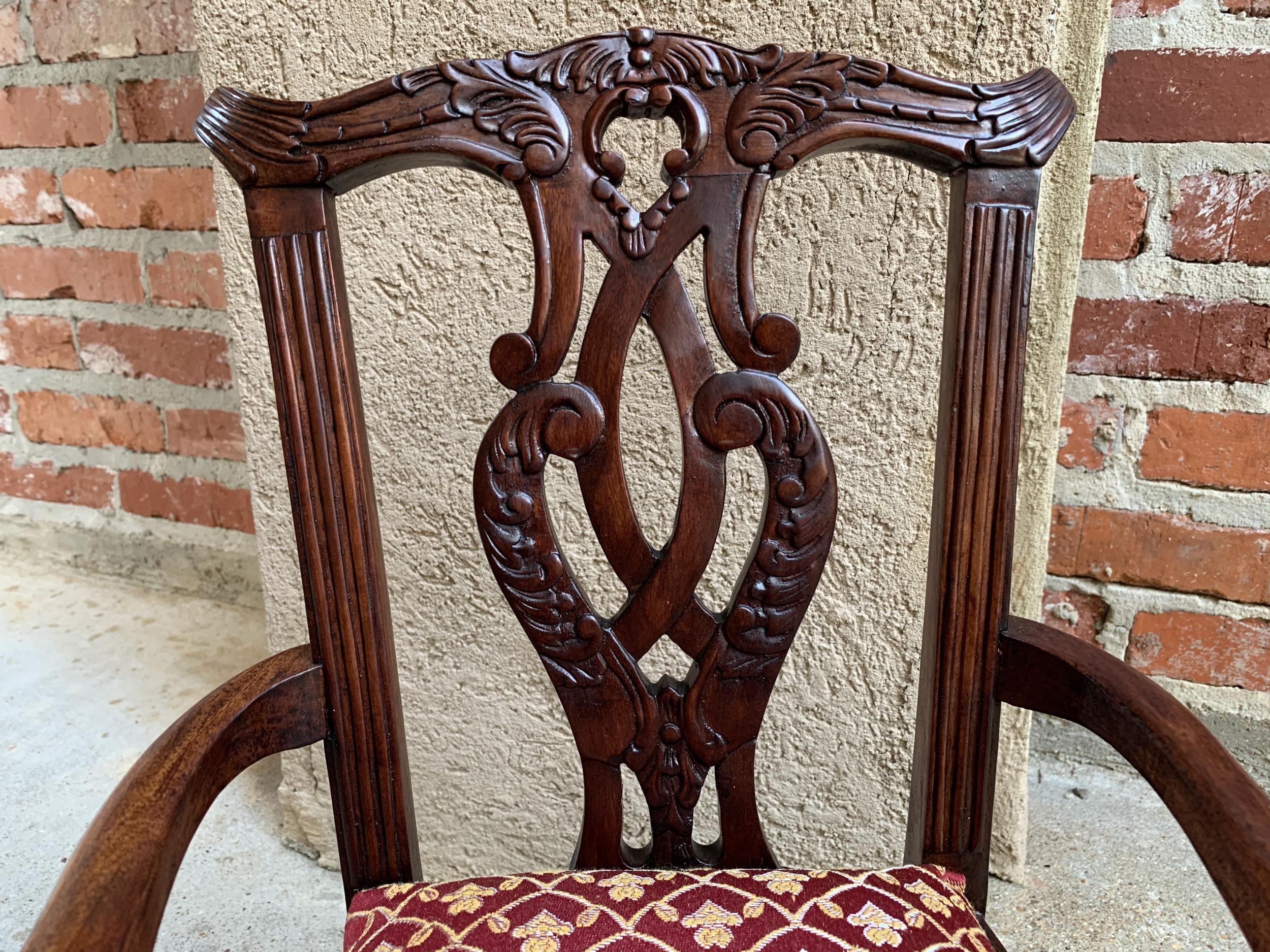 Early 20th Century Antique French Carved Mahogany Doll Child’s Chair Louis XV Style, 20th Century