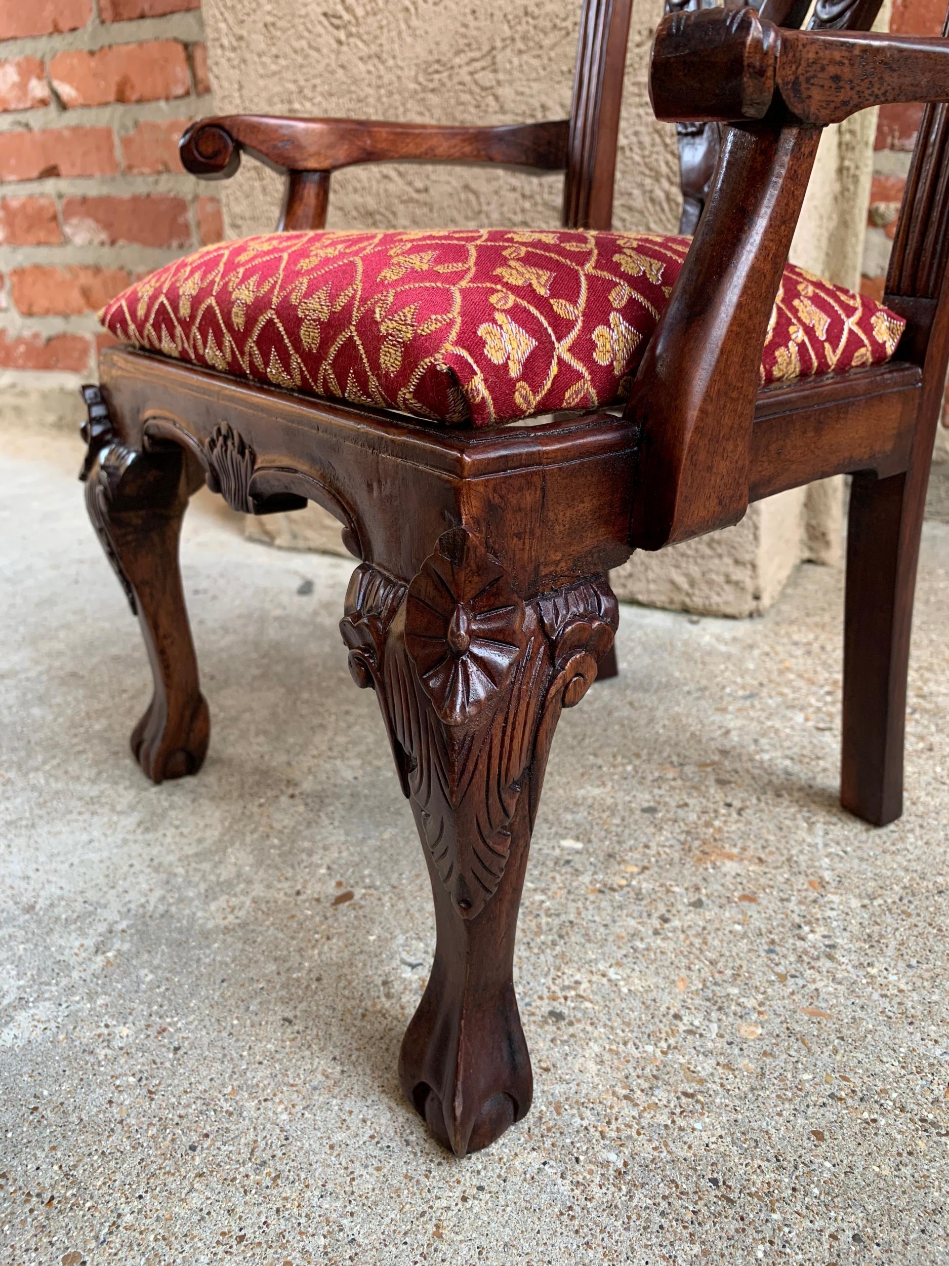 Antique French Carved Mahogany Doll Child’s Chair Louis XV Style, 20th Century 1