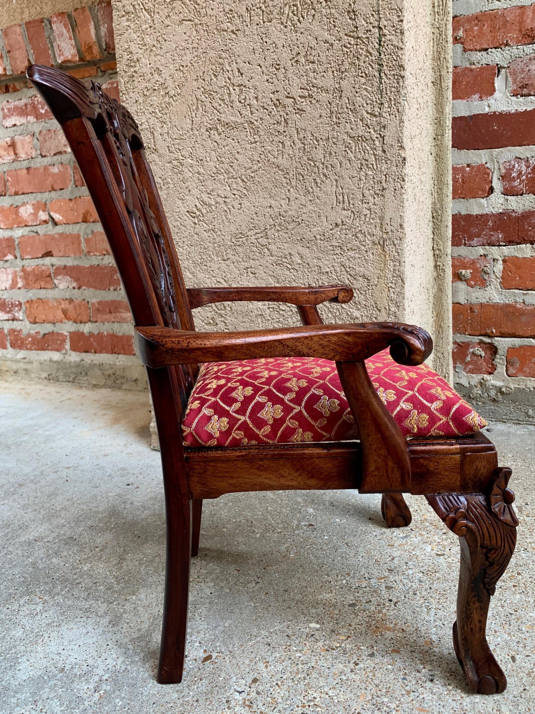 Antique French Carved Mahogany Doll Child’s Chair Louis XV Style, 20th Century 2