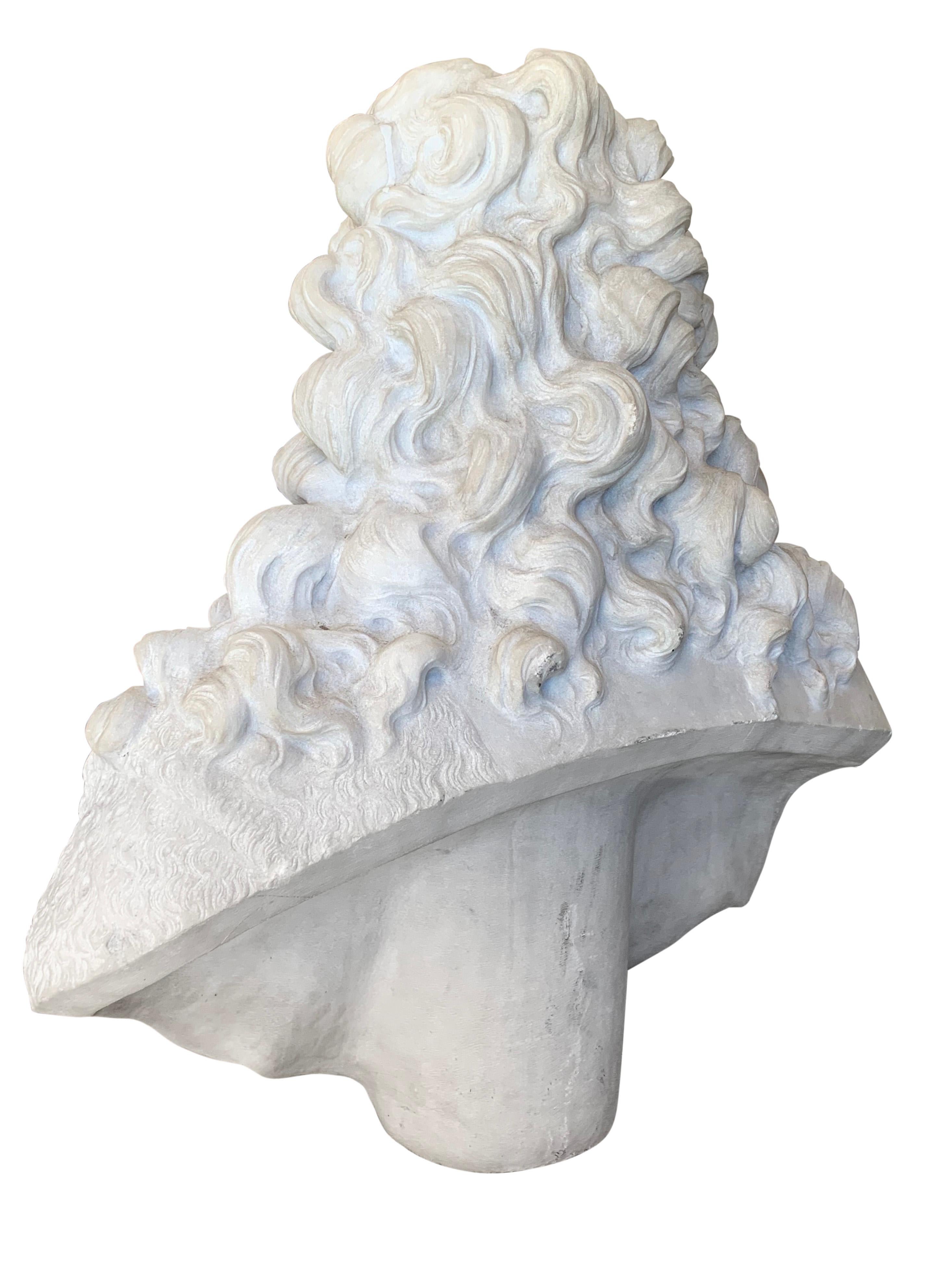 Napoleon III A French Antique Carved White Marble Bust of Louis XIV 'The Sun King' Circa 1890 For Sale