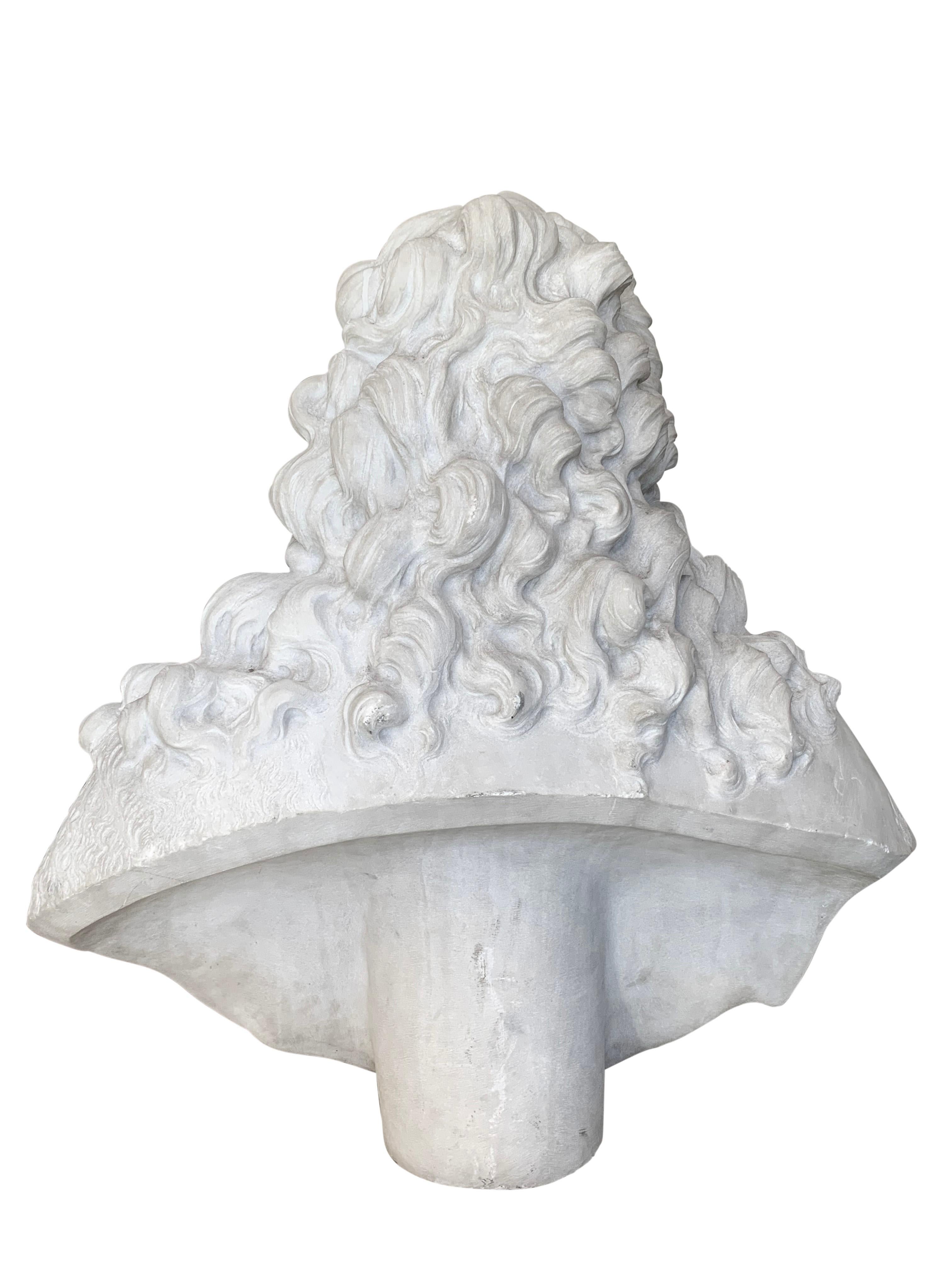 A French Antique Carved White Marble Bust of Louis XIV 'The Sun King' Circa 1890 In Excellent Condition For Sale In Los Angeles, CA